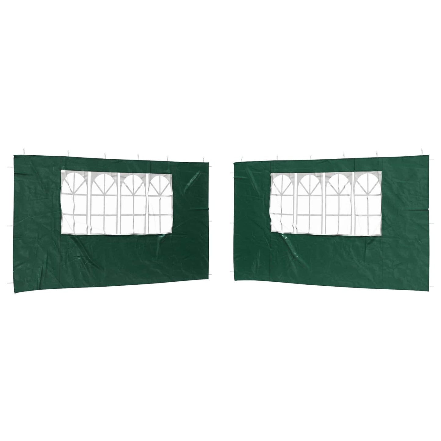 Party Tent Zijwand 2 pcs 400 x 195 cm Groen PE en staal is nu te koop bij PeponiXL, paradijselijk wonen!