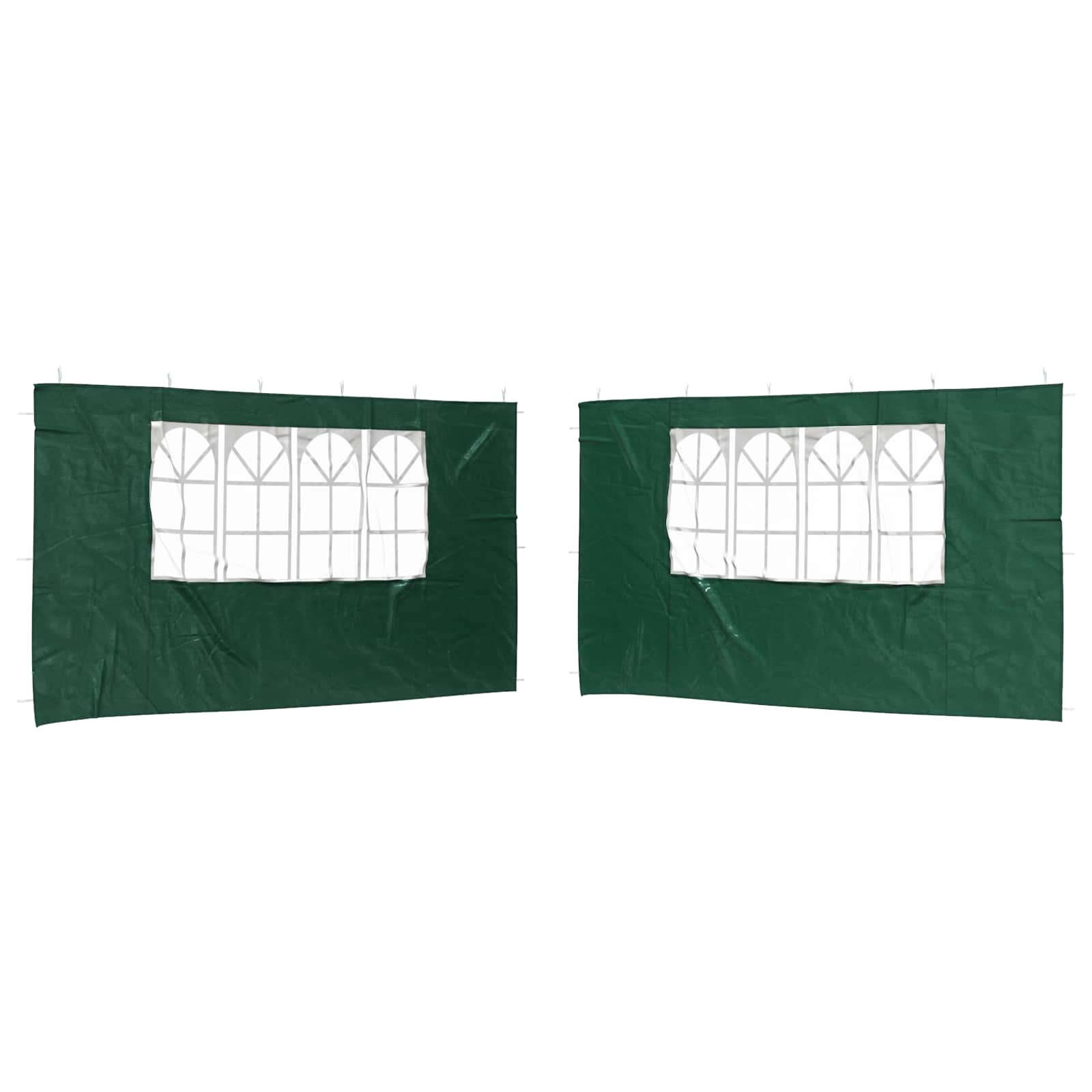 Party Tent Zijwand 2 pcs 400 x 195 cm Groen PE en staal is nu te koop bij PeponiXL, paradijselijk wonen!