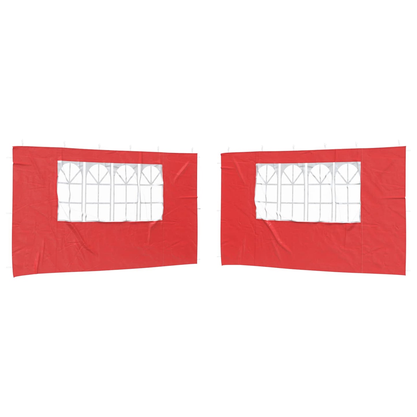 Party Tent Zijwand 2 pcs 400 x 195 cm Rood PE en staal is nu te koop bij PeponiXL, paradijselijk wonen!