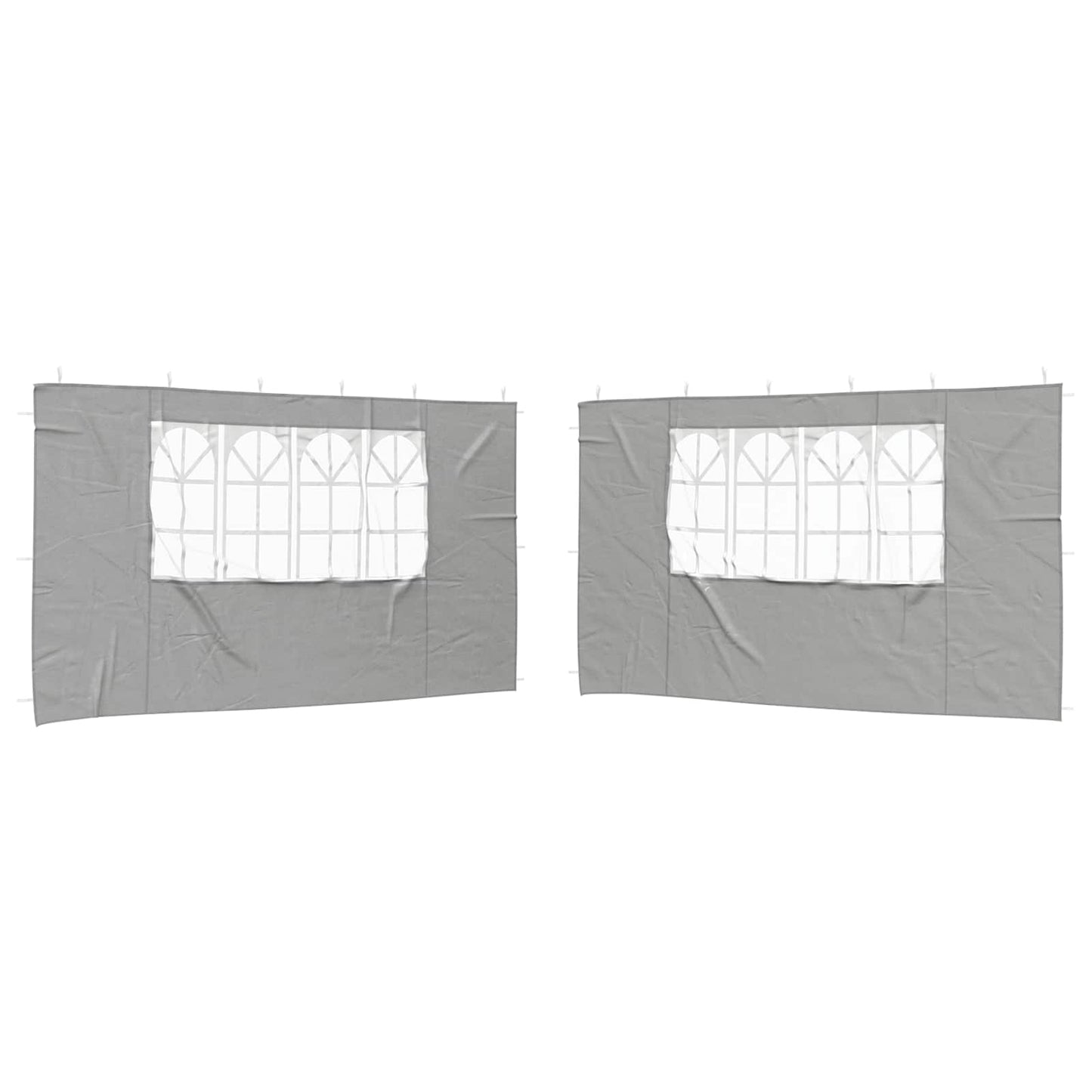 Party Tent Zijwand 2 pcs 400 x 195 cm Lichtgrijs PE en staal is nu te koop bij PeponiXL, paradijselijk wonen!