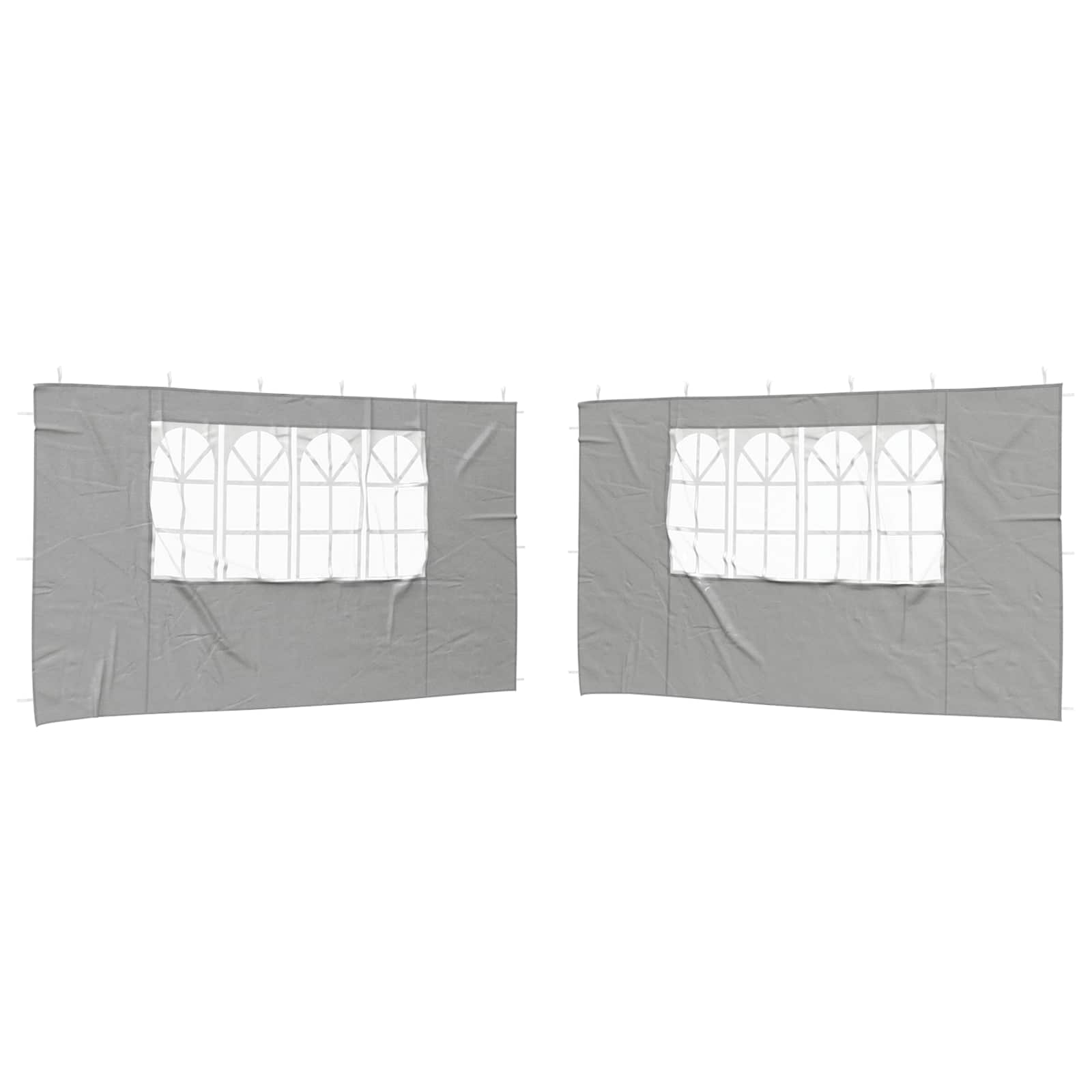 Party Tent Zijwand 2 pcs 400 x 195 cm Lichtgrijs PE en staal is nu te koop bij PeponiXL, paradijselijk wonen!