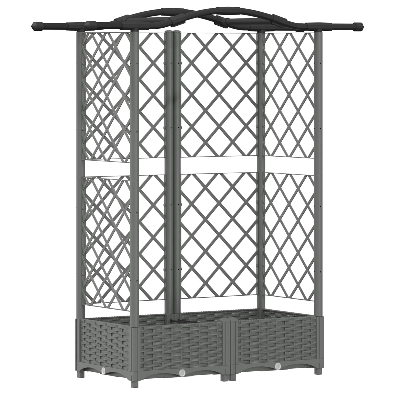 Verhoogd Bed met Trellis en Dak Lichtgrijs 124 x 40 x 123 cm PP is nu te koop bij PeponiXL, paradijselijk wonen!