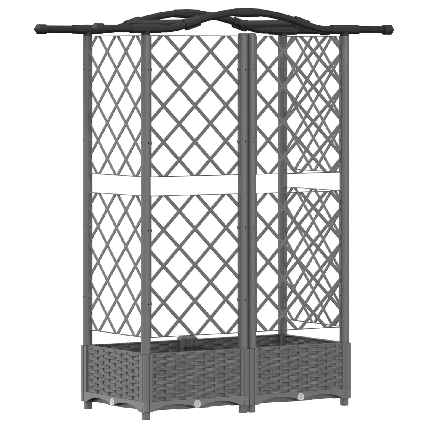Verhoogd Bed met Trellis en Dak Lichtgrijs 124 x 40 x 123 cm PP is nu te koop bij PeponiXL, paradijselijk wonen!