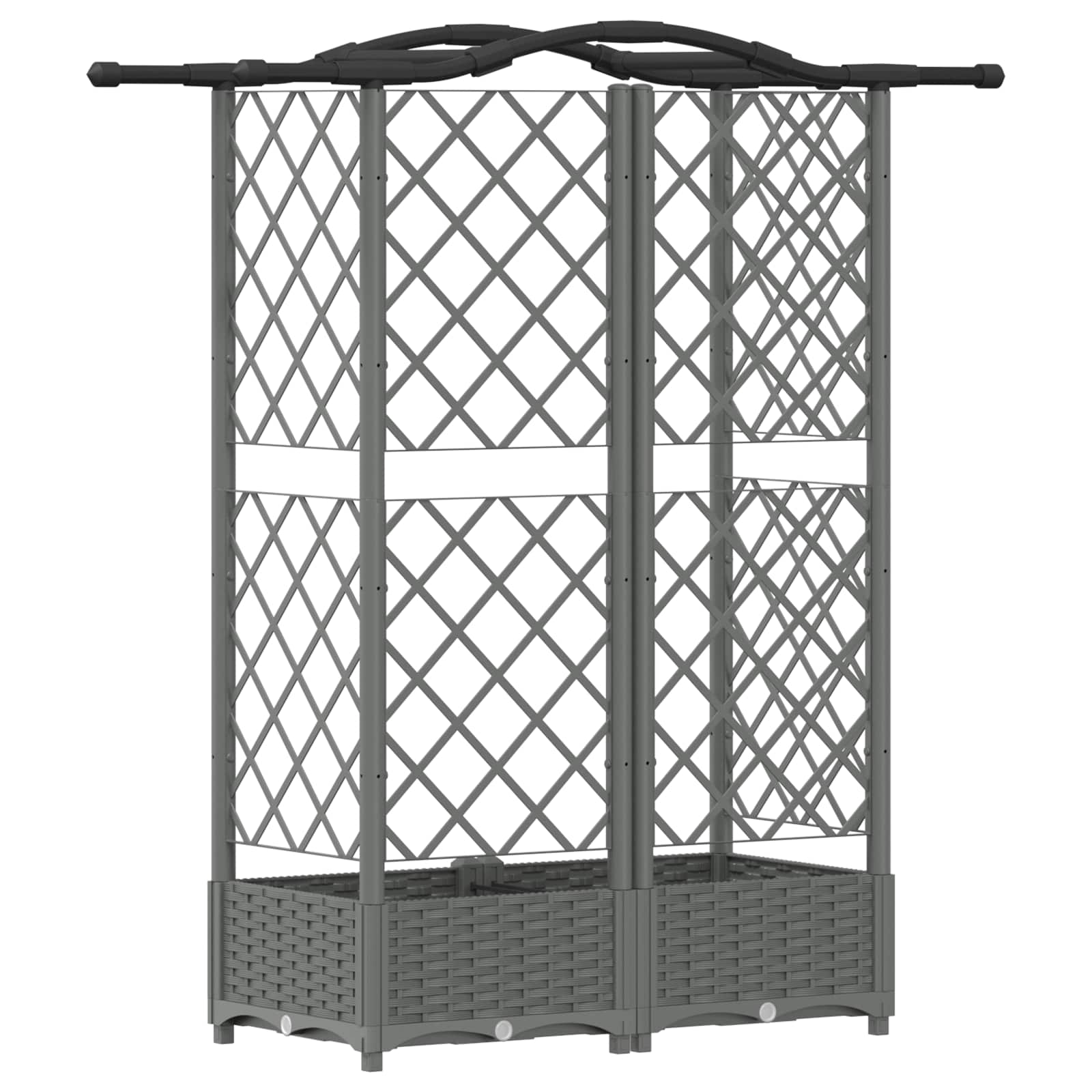Verhoogd Bed met Trellis en Dak Lichtgrijs 124 x 40 x 123 cm PP is nu te koop bij PeponiXL, paradijselijk wonen!