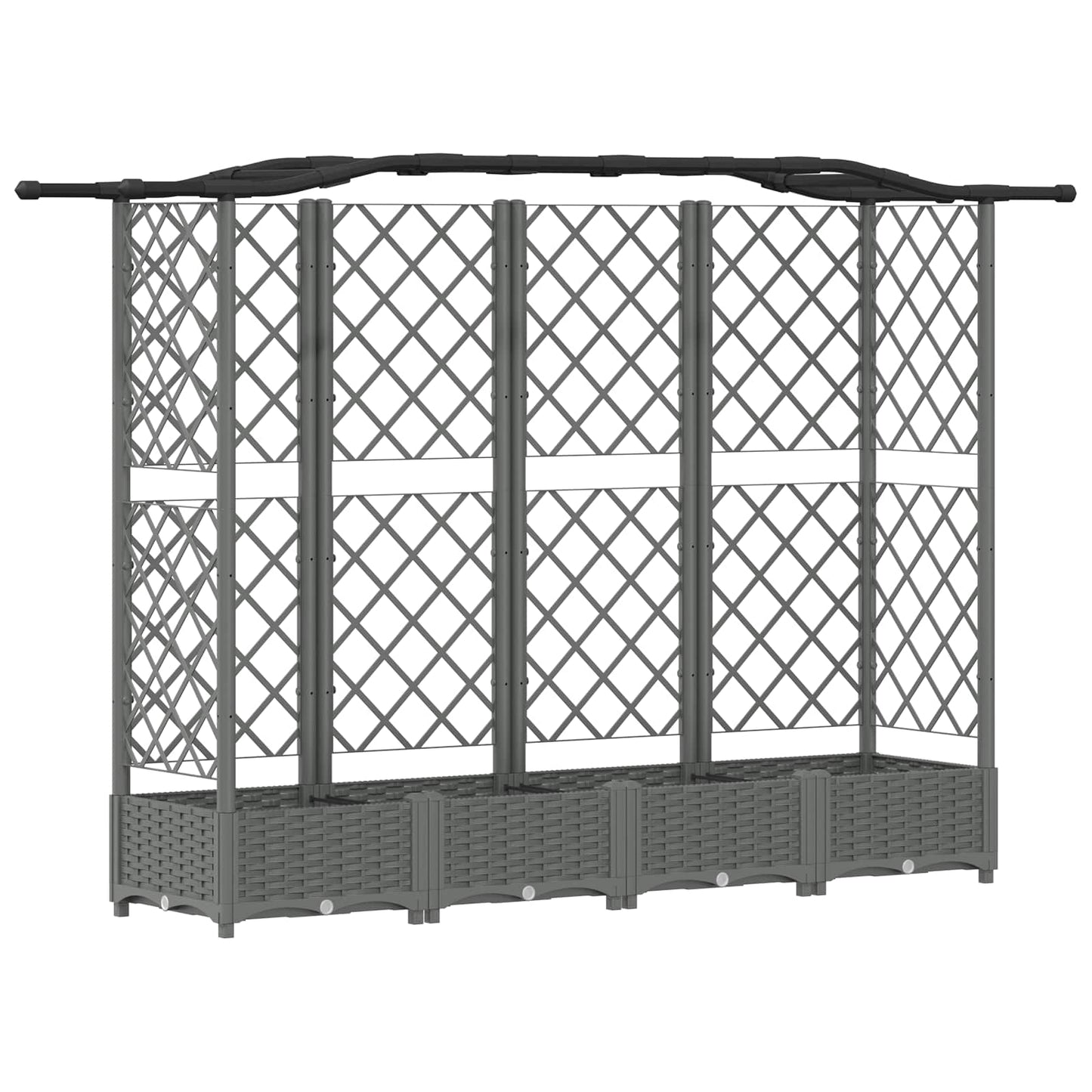 Verhoogd Bed met Trellis en Dak Lichtgrijs 203,5 x 40 x 123 cm is nu te koop bij PeponiXL, paradijselijk wonen!