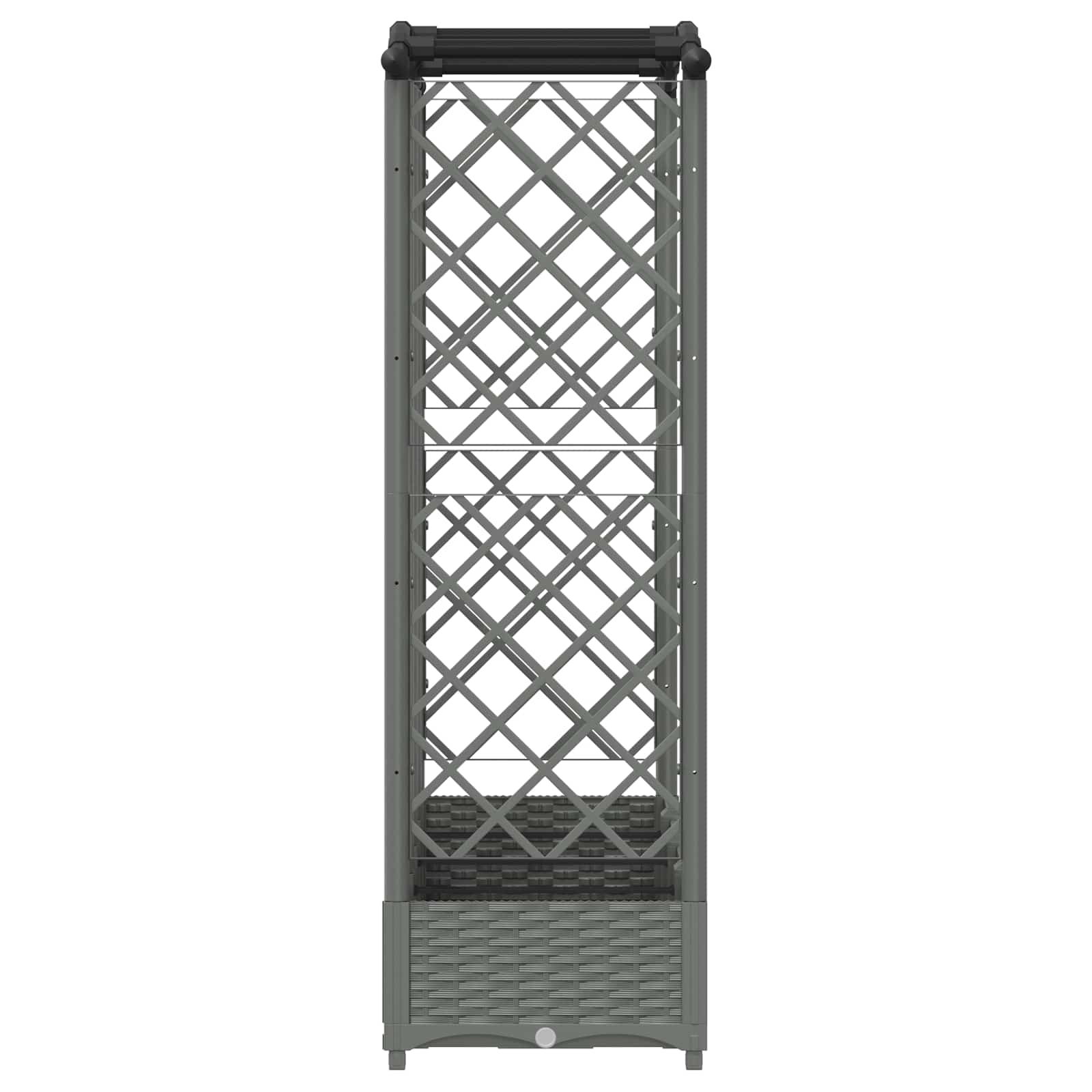 Verhoogd Bed met Trellis en Dak Lichtgrijs 203,5 x 40 x 123 cm is nu te koop bij PeponiXL, paradijselijk wonen!