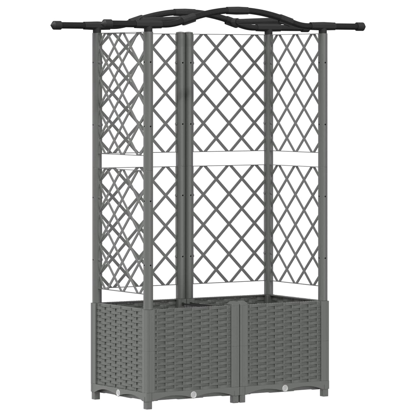 Verhoogd Bed met Trellis en Dak Lichtgrijs 122 x 40 x 138 cm PP is nu te koop bij PeponiXL, paradijselijk wonen!