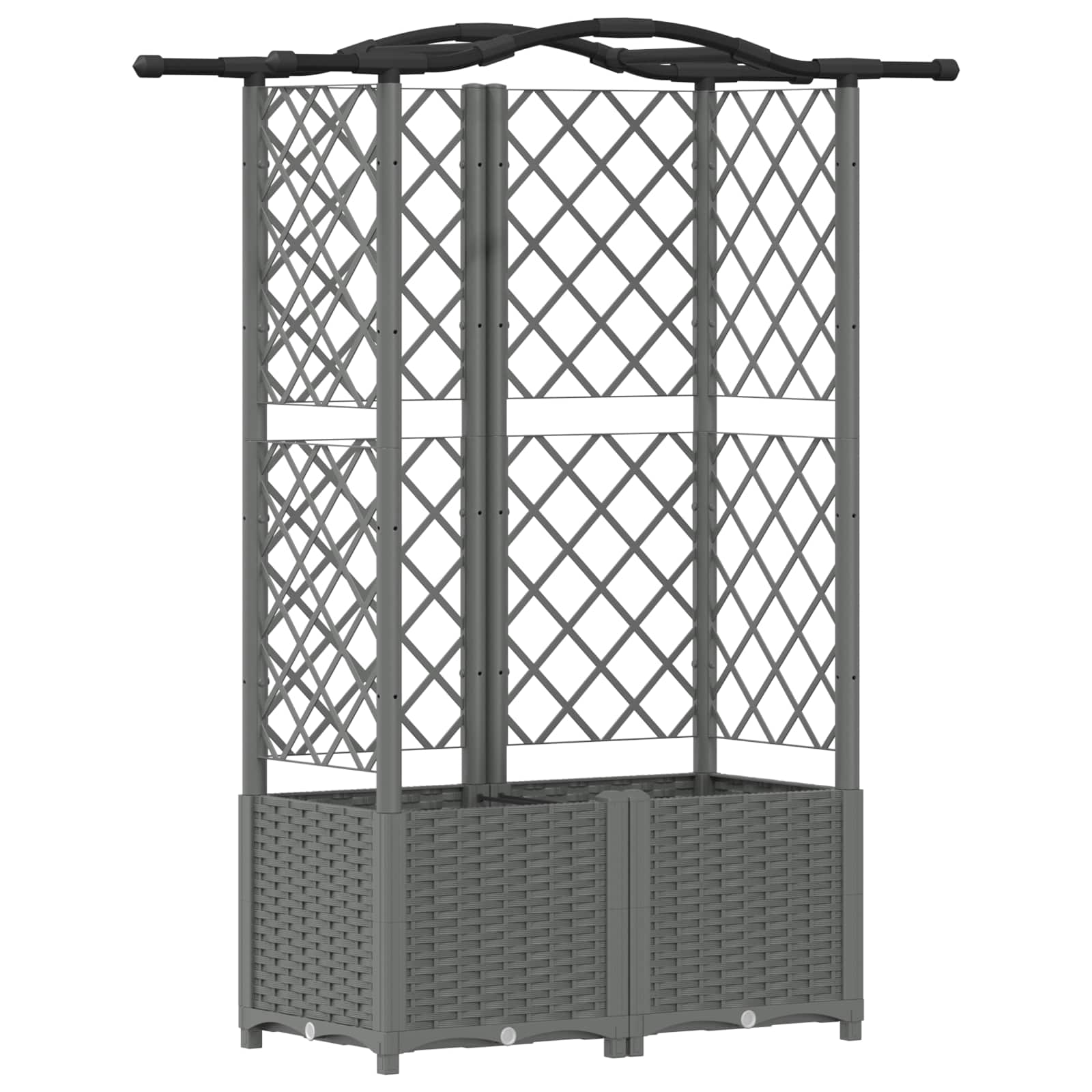 Verhoogd Bed met Trellis en Dak Lichtgrijs 122 x 40 x 138 cm PP is nu te koop bij PeponiXL, paradijselijk wonen!