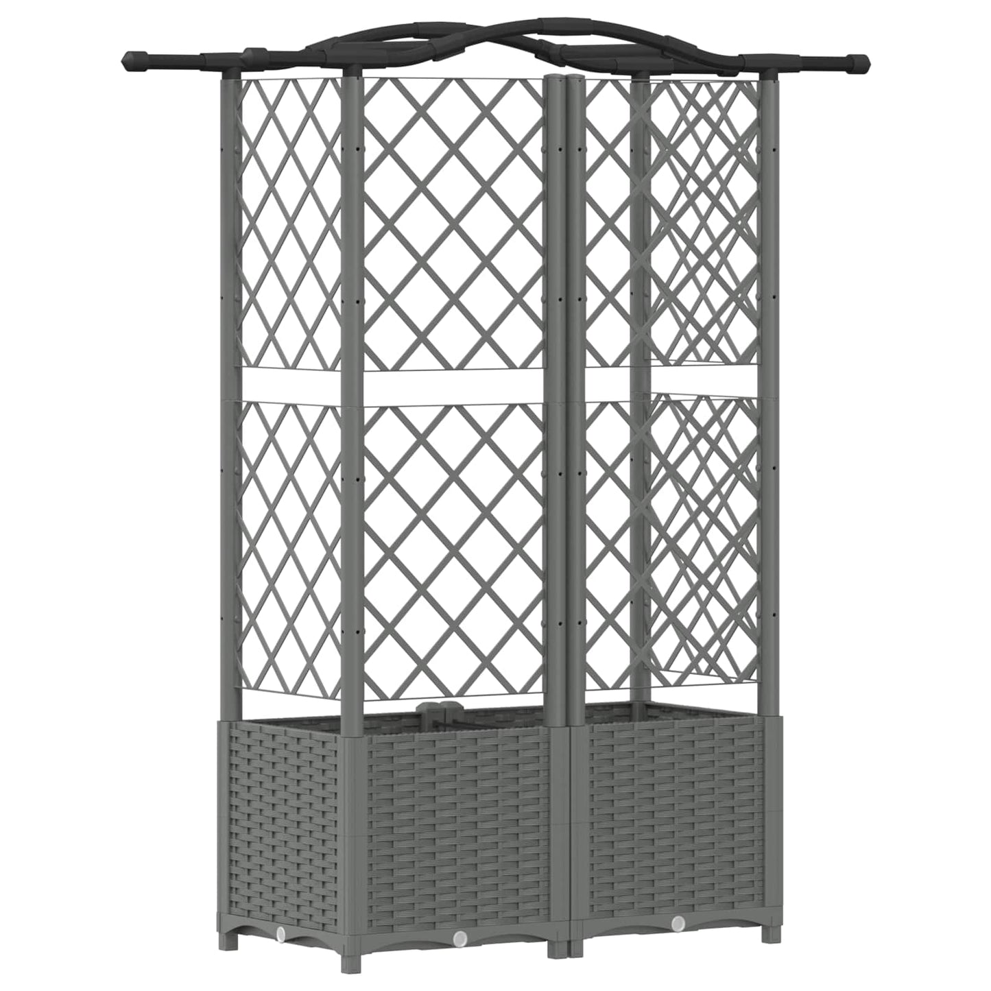 Verhoogd Bed met Trellis en Dak Lichtgrijs 122 x 40 x 138 cm PP is nu te koop bij PeponiXL, paradijselijk wonen!