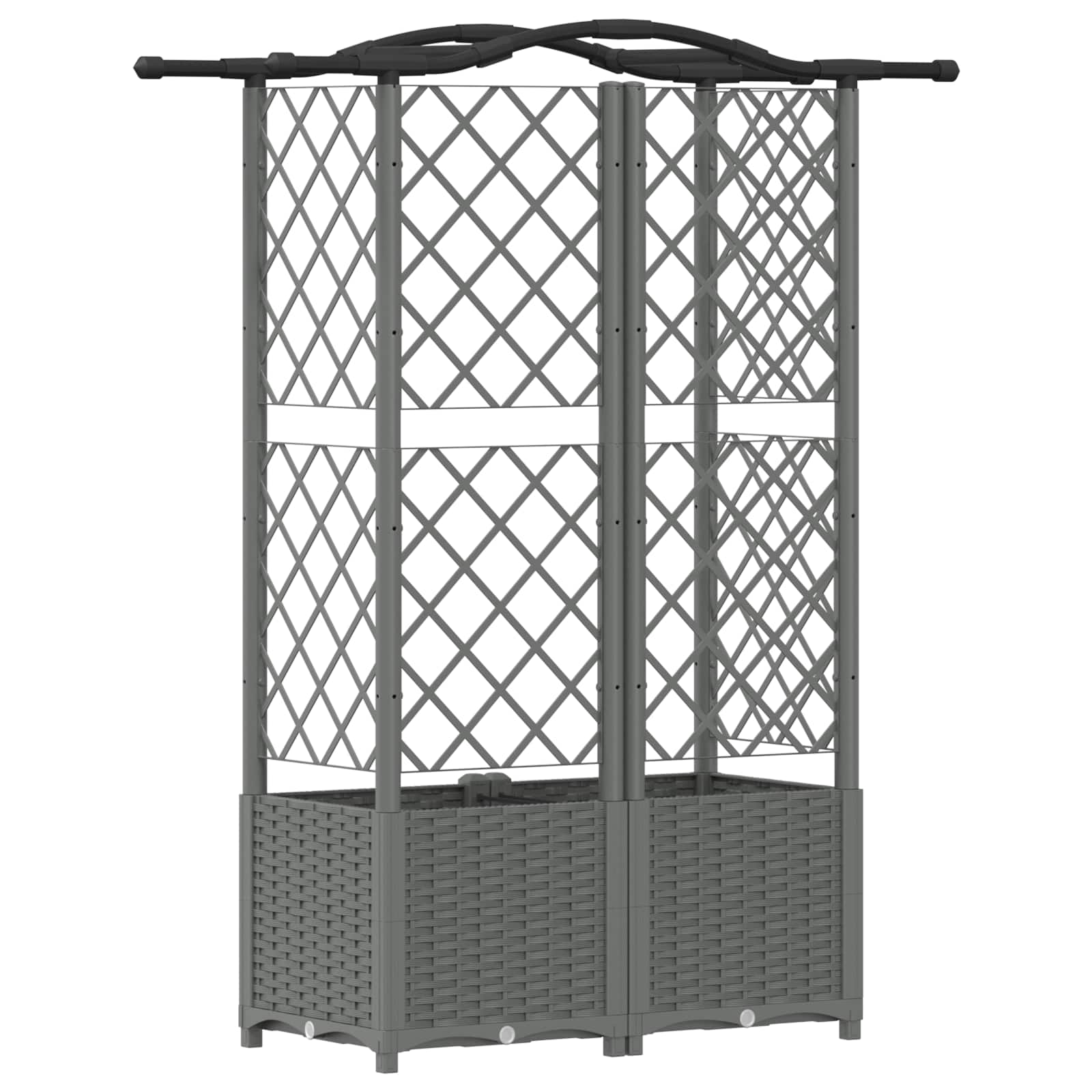 Verhoogd Bed met Trellis en Dak Lichtgrijs 122 x 40 x 138 cm PP is nu te koop bij PeponiXL, paradijselijk wonen!