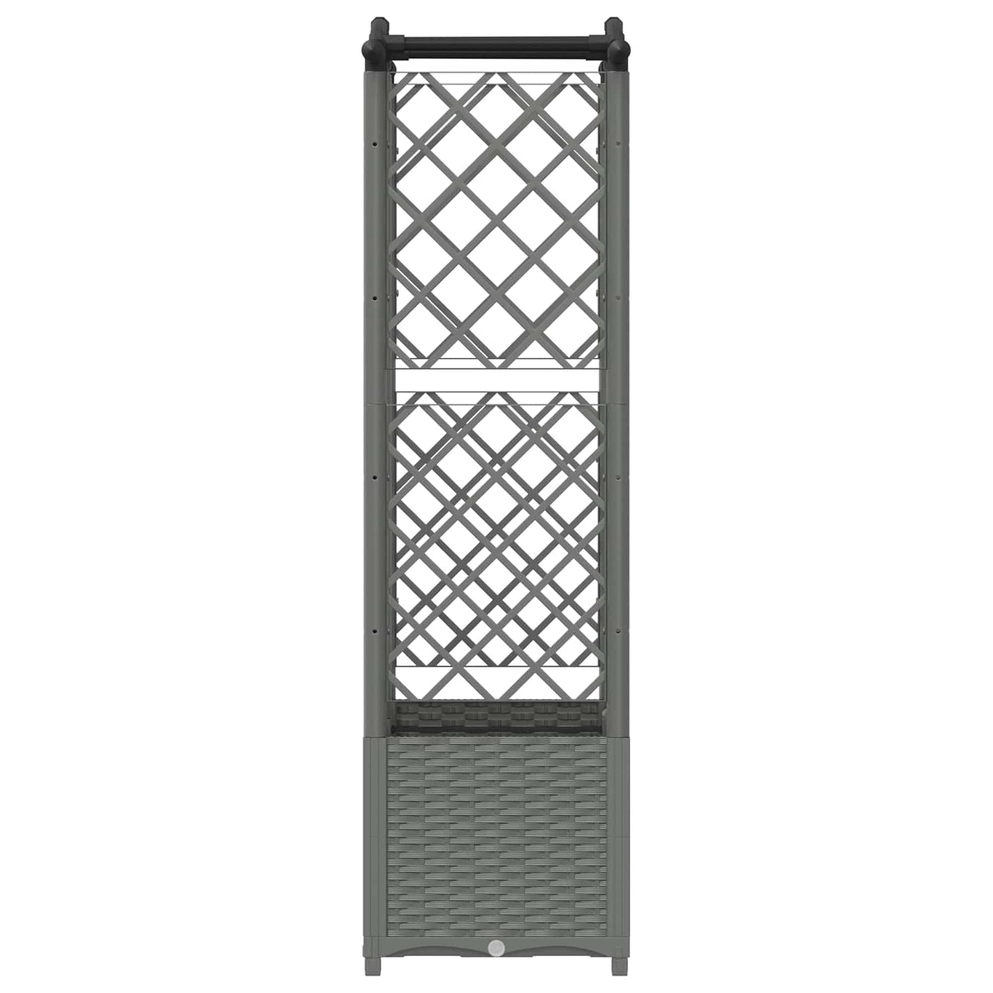 Verhoogd Bed met Trellis en Dak Lichtgrijs 122 x 40 x 138 cm PP is nu te koop bij PeponiXL, paradijselijk wonen!