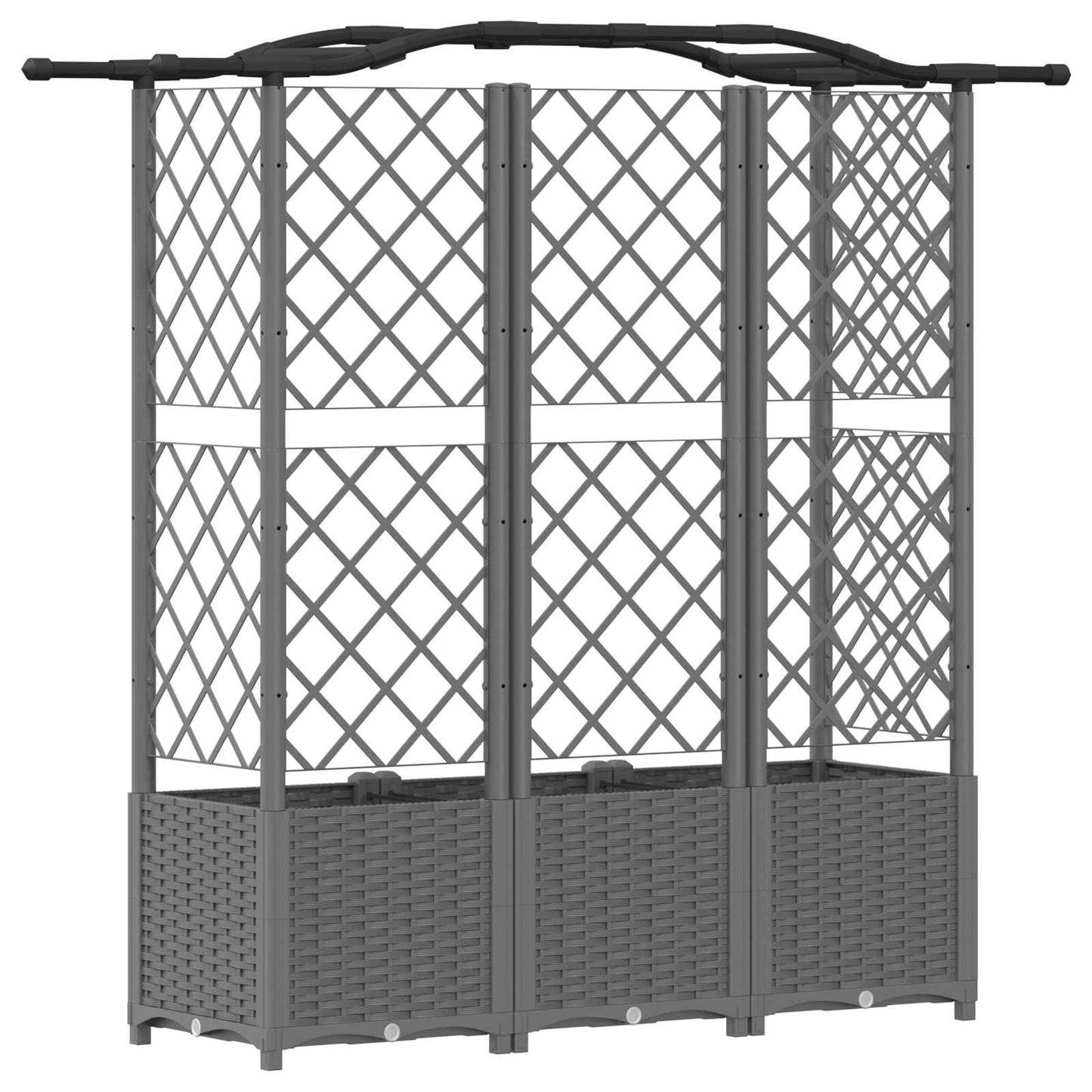 Verhoogd Bed met Trellis en Dak Lichtgrijs 163 x 40 x 138 cm PP is nu te koop bij PeponiXL, paradijselijk wonen!