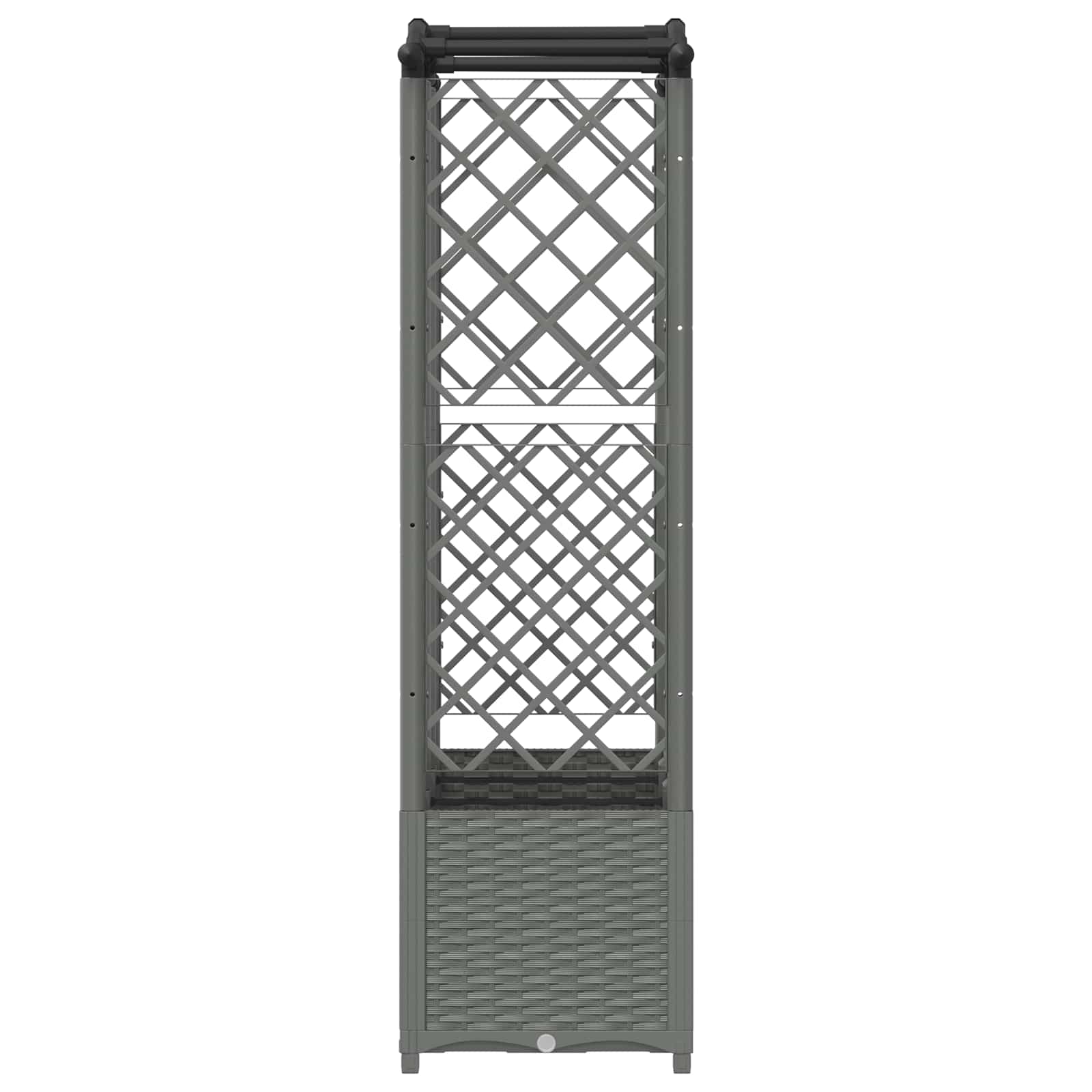 Verhoogd Bed met Trellis en Dak Lichtgrijs 163 x 40 x 138 cm PP is nu te koop bij PeponiXL, paradijselijk wonen!