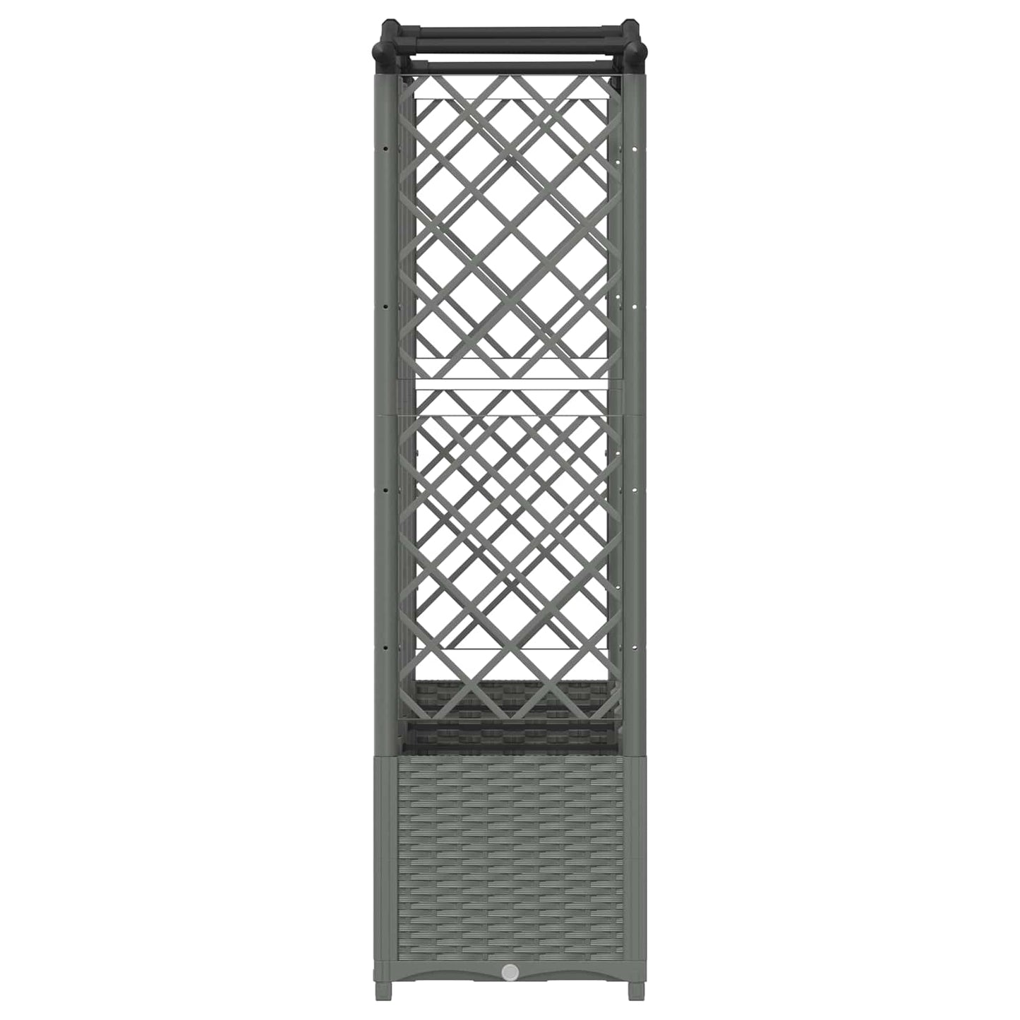 Verhoogd Bed met Trellis en Dak Lichtgrijs 204 x 40 x 138 cm PP is nu te koop bij PeponiXL, paradijselijk wonen!