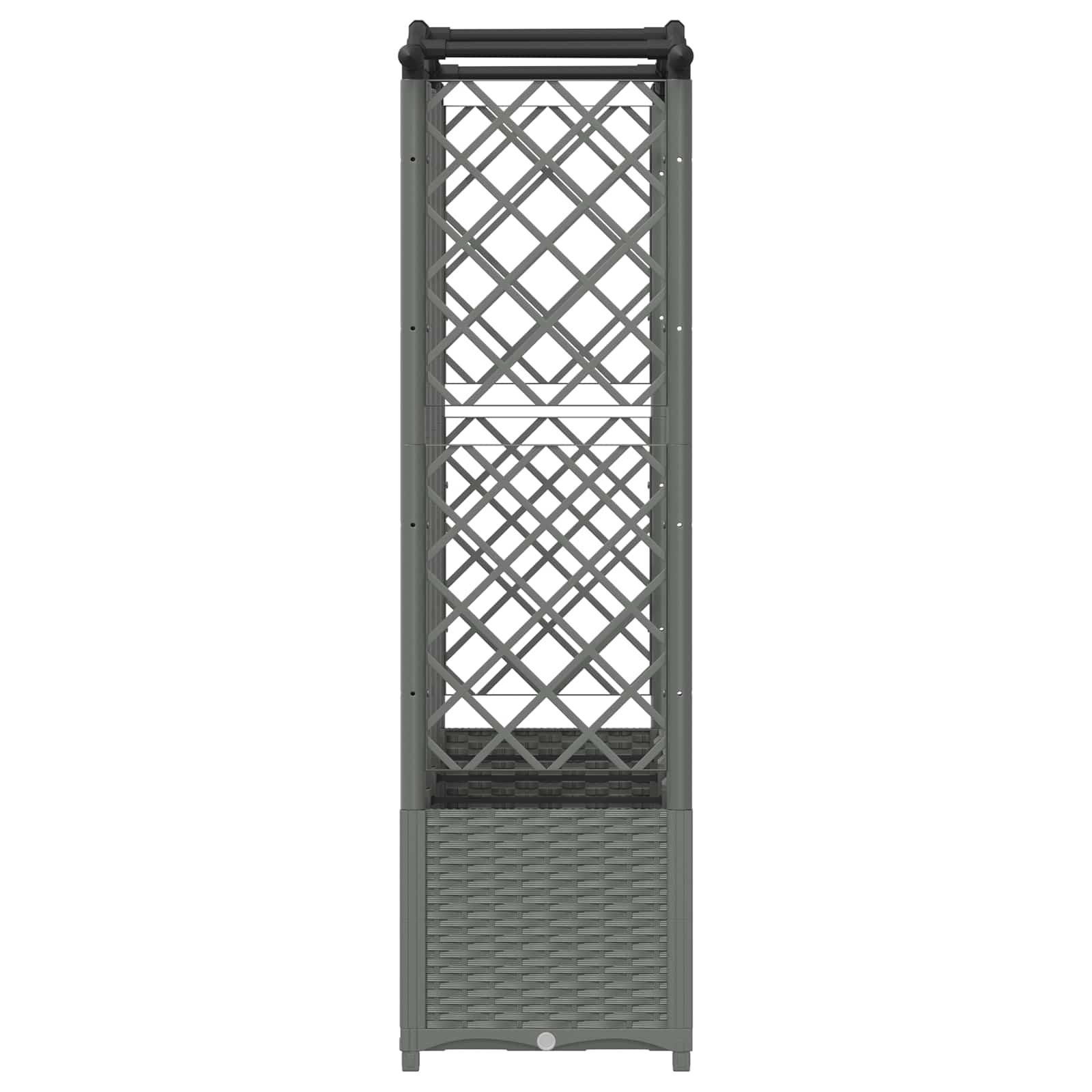 Verhoogd Bed met Trellis en Dak Lichtgrijs 204 x 40 x 138 cm PP is nu te koop bij PeponiXL, paradijselijk wonen!