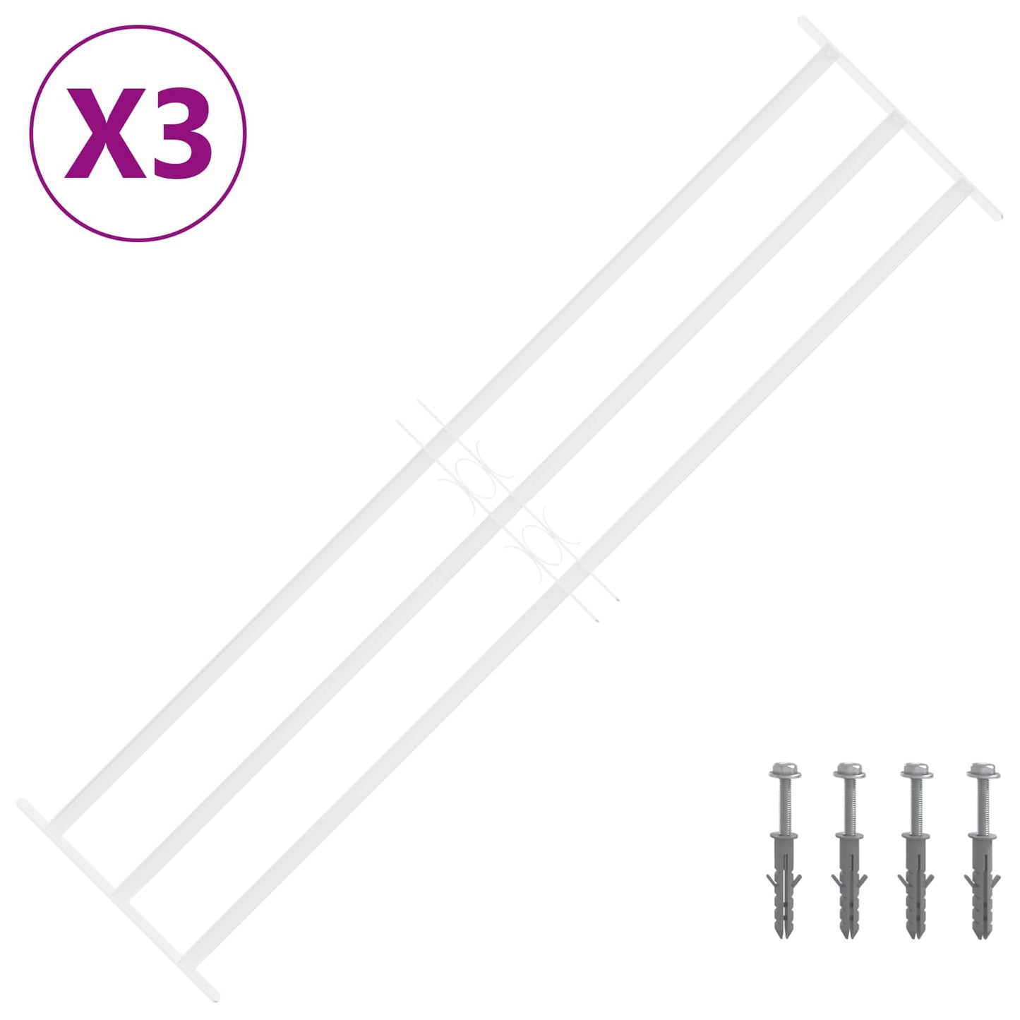 Beveiligingsrooster voor ramen met 3 kruislijsten 3 pcs is nu te koop bij PeponiXL, paradijselijk wonen!