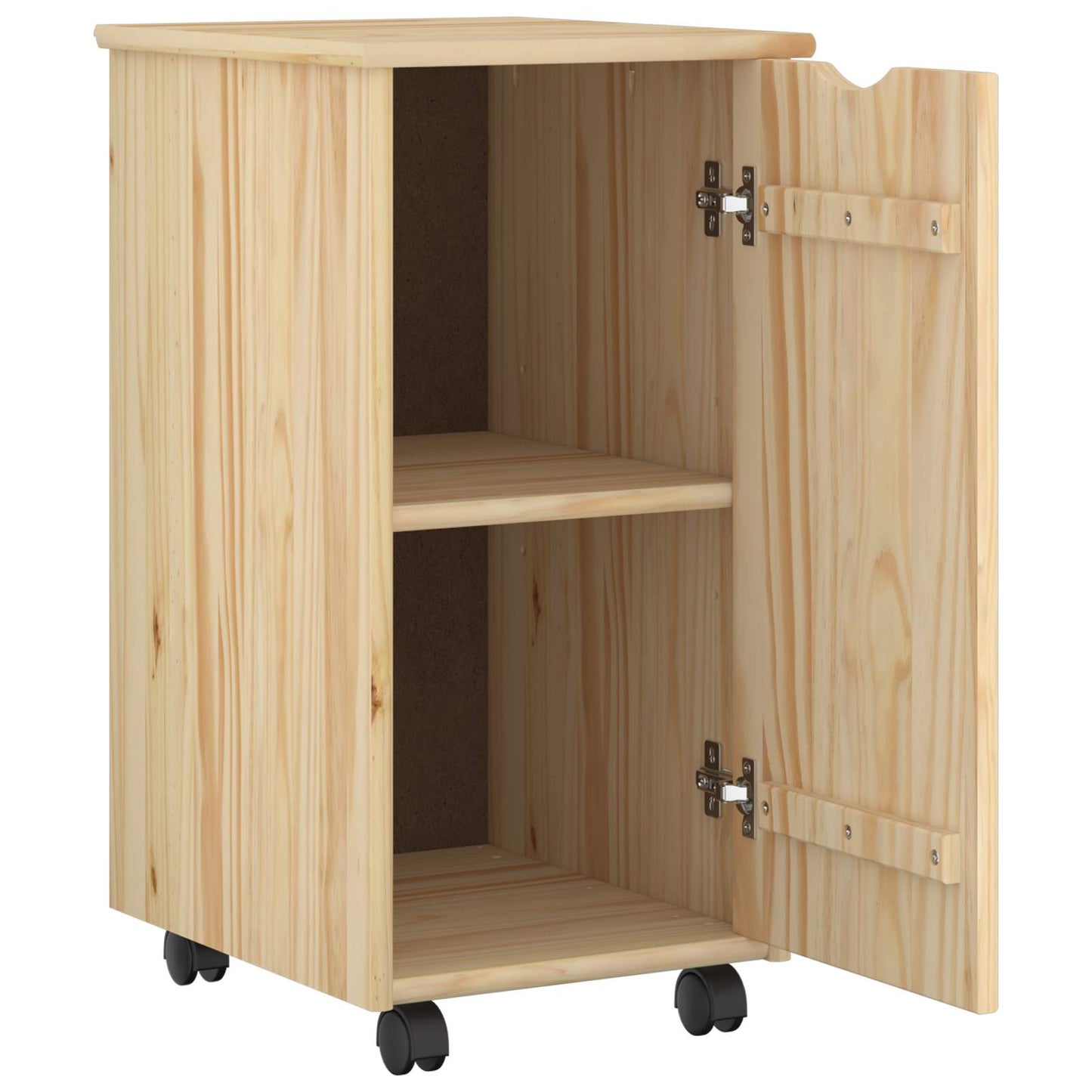 Rolling Kast met wiel Bruin 34 x 39 x 65,5 cm Massief Vurenhout is nu te koop bij PeponiXL, paradijselijk wonen!