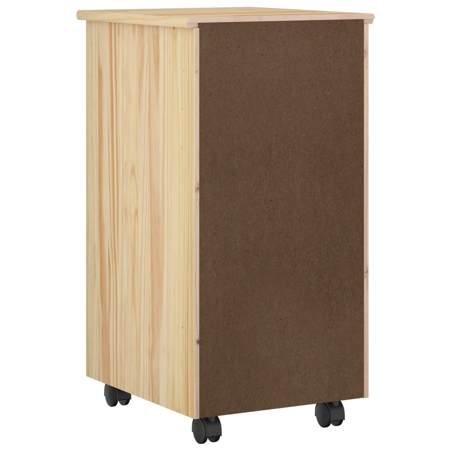 Rolling Kast met wiel Bruin 34 x 39 x 65,5 cm Massief Vurenhout is nu te koop bij PeponiXL, paradijselijk wonen!