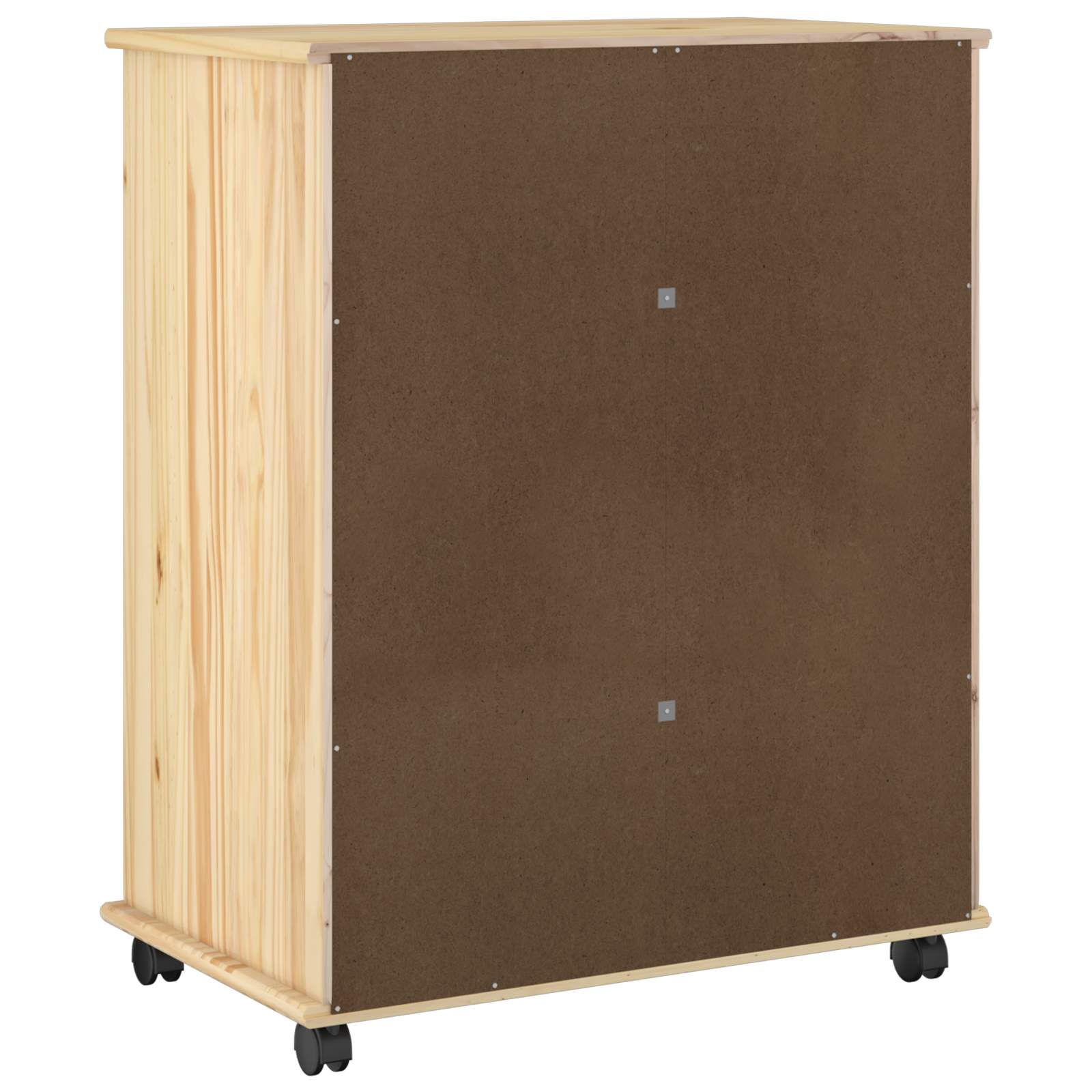 Rolling Kast met wiel Bruin 63,5 x 39 x 79 cm Massief Vurenhout is nu te koop bij PeponiXL, paradijselijk wonen!