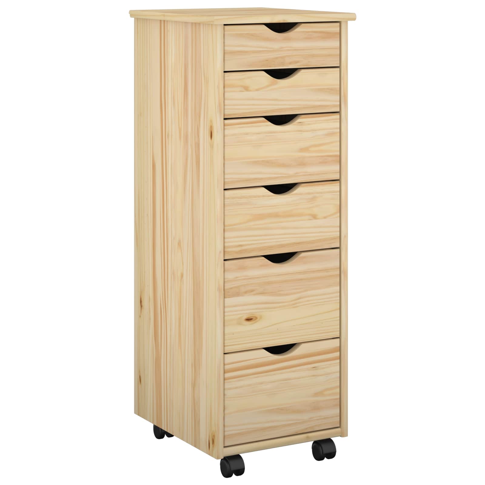 Rolling Kast met wiel Bruin 34 x 39 x 93,5 cm Massief Vurenhout is nu te koop bij PeponiXL, paradijselijk wonen!