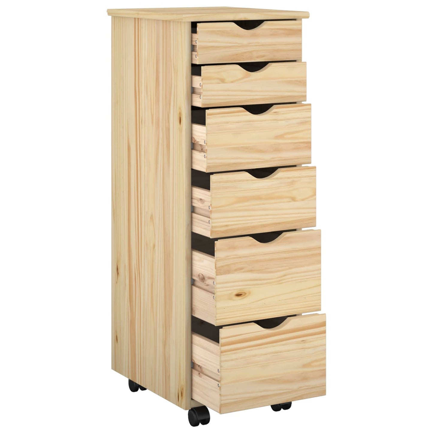 Rolling Kast met wiel Bruin 34 x 39 x 93,5 cm Massief Vurenhout is nu te koop bij PeponiXL, paradijselijk wonen!