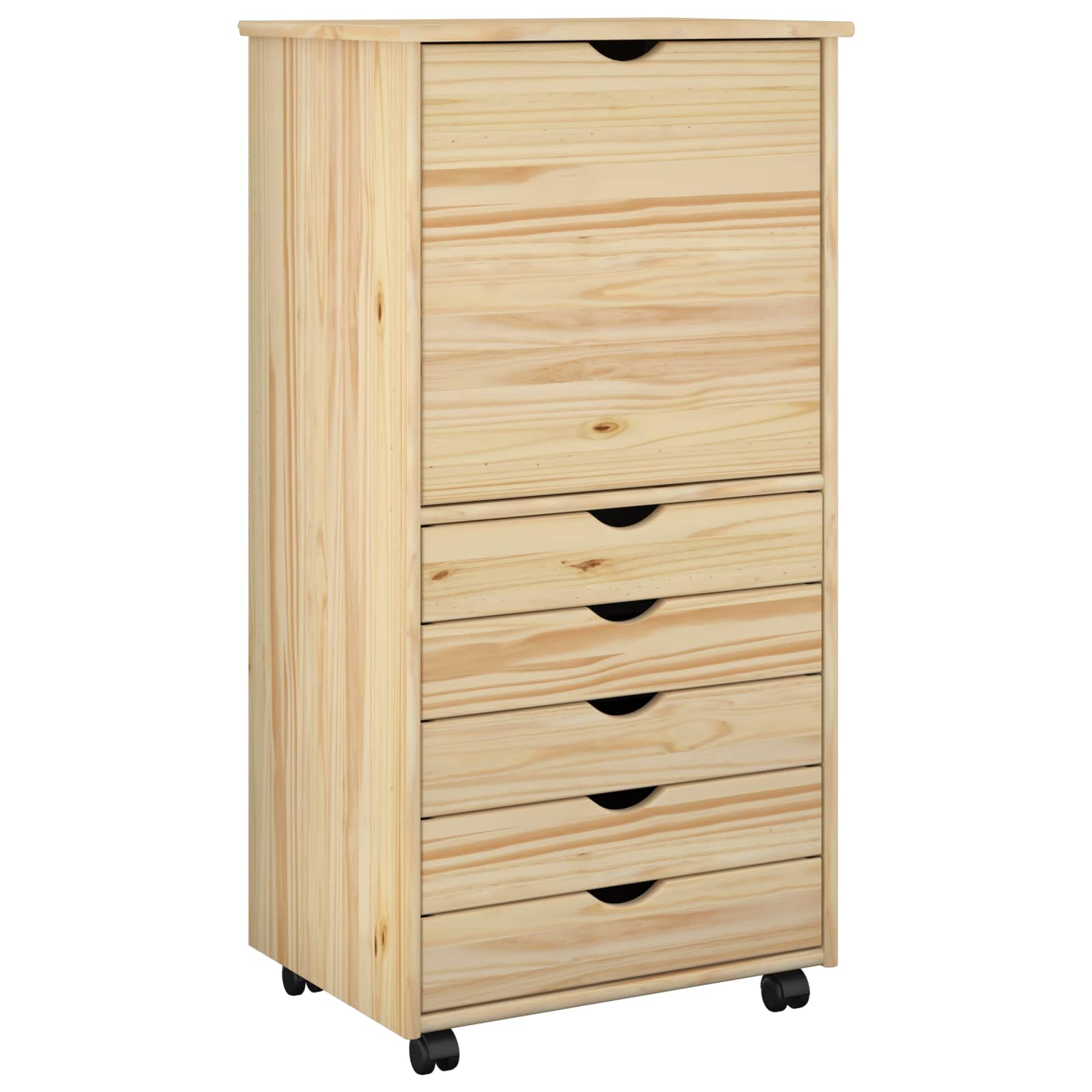 Rolling Kast met wiel Bruin 53 x 39 x 103 cm Massief Vurenhout is nu te koop bij PeponiXL, paradijselijk wonen!