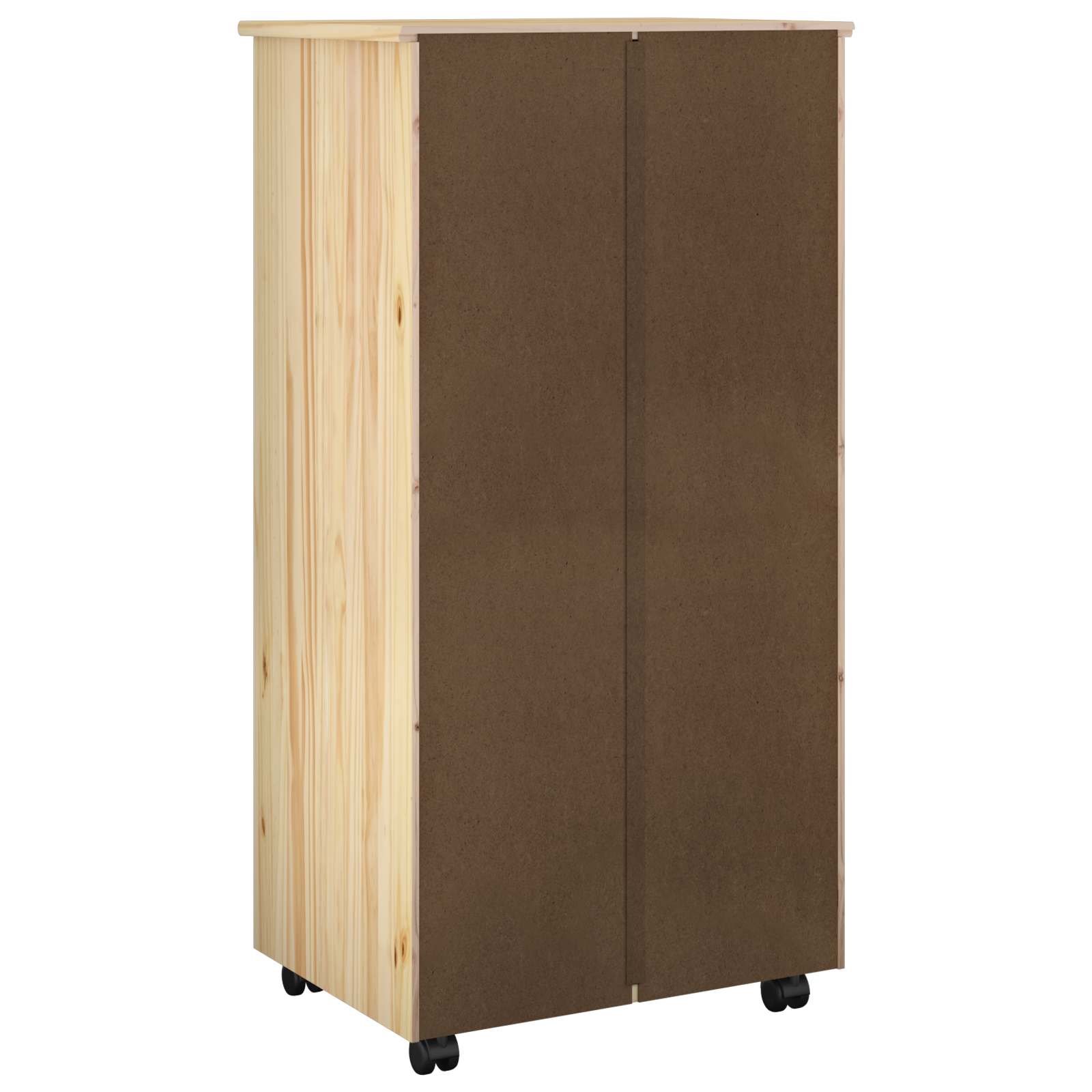 Rolling Kast met wiel Bruin 53 x 39 x 103 cm Massief Vurenhout is nu te koop bij PeponiXL, paradijselijk wonen!