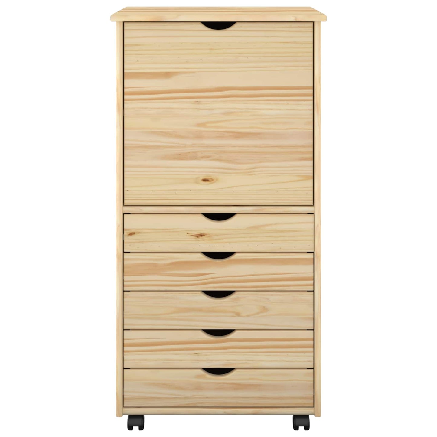 Rolling Kast met wiel Bruin 53 x 39 x 103 cm Massief Vurenhout is nu te koop bij PeponiXL, paradijselijk wonen!