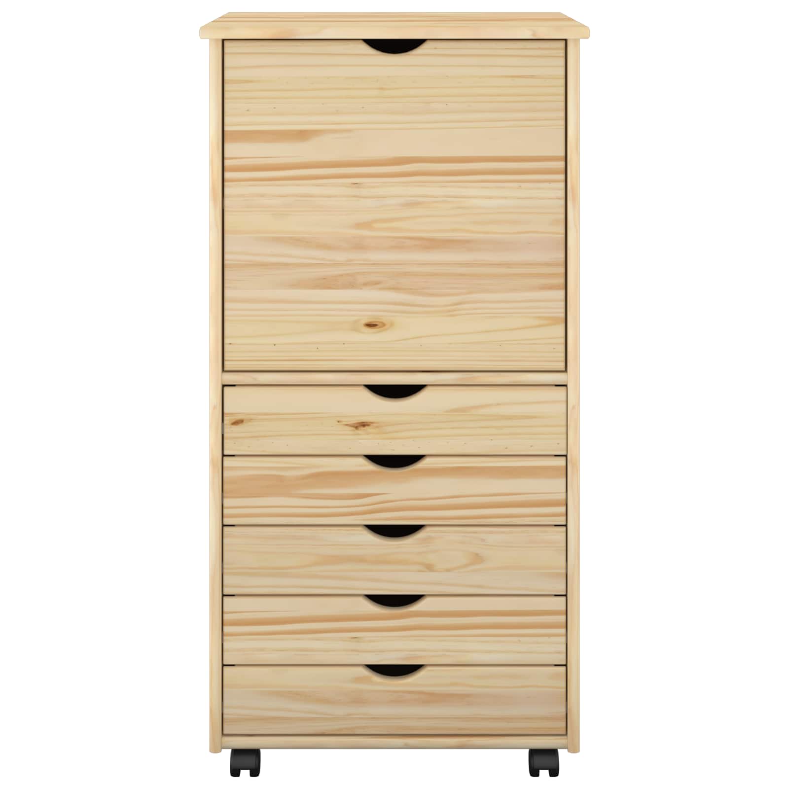 Rolling Kast met wiel Bruin 53 x 39 x 103 cm Massief Vurenhout is nu te koop bij PeponiXL, paradijselijk wonen!