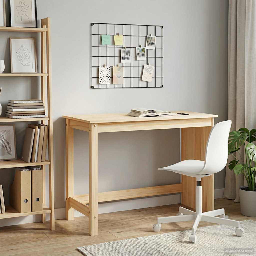 Bureau Bruin 112 x 50 x 75 cm Massief Vurenhout is nu te koop bij PeponiXL, paradijselijk wonen!
