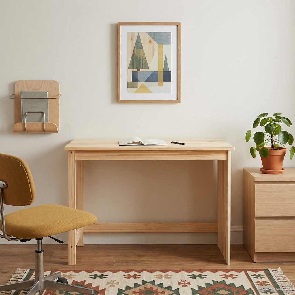 Bureau Bruin 112 x 50 x 75 cm Massief Vurenhout is nu te koop bij PeponiXL, paradijselijk wonen!