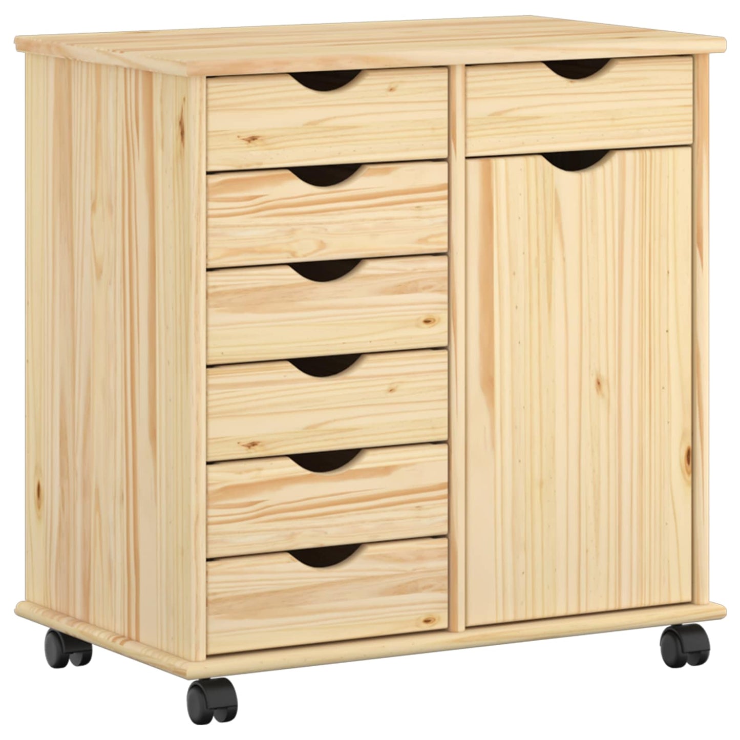 Rolling Kast Bruin 63,5 x 39 x 65,5 cm Massief Vurenhout is nu te koop bij PeponiXL, paradijselijk wonen!