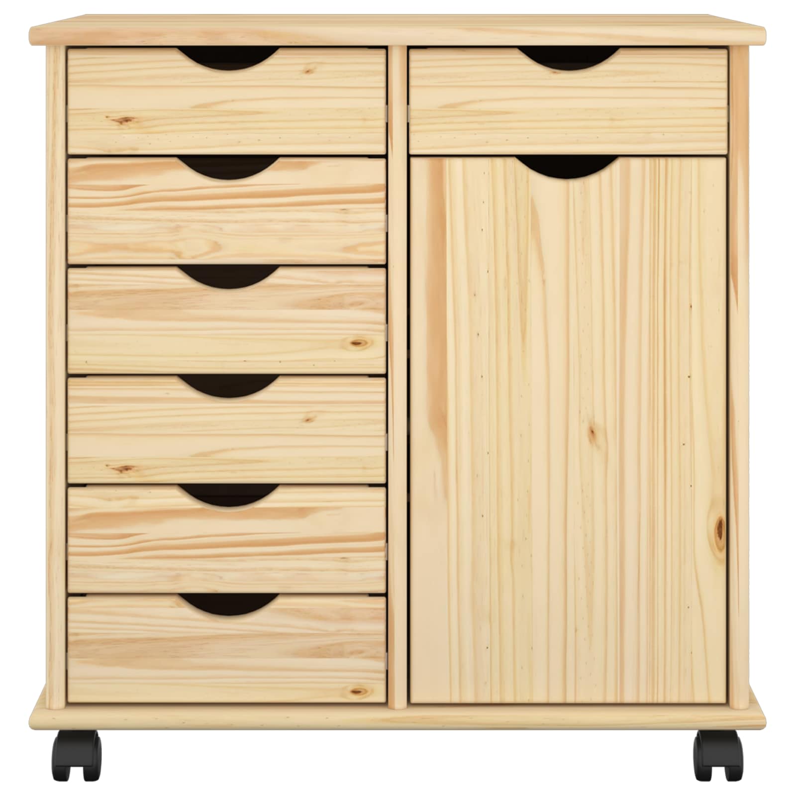Rolling Kast Bruin 63,5 x 39 x 65,5 cm Massief Vurenhout is nu te koop bij PeponiXL, paradijselijk wonen!