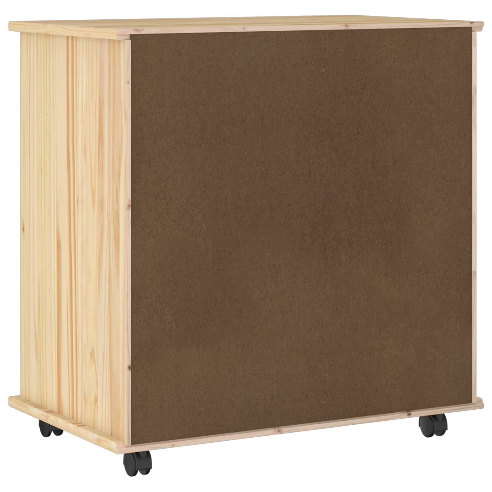 Rolling Kast Bruin 63,5 x 39 x 65,5 cm Massief Vurenhout is nu te koop bij PeponiXL, paradijselijk wonen!