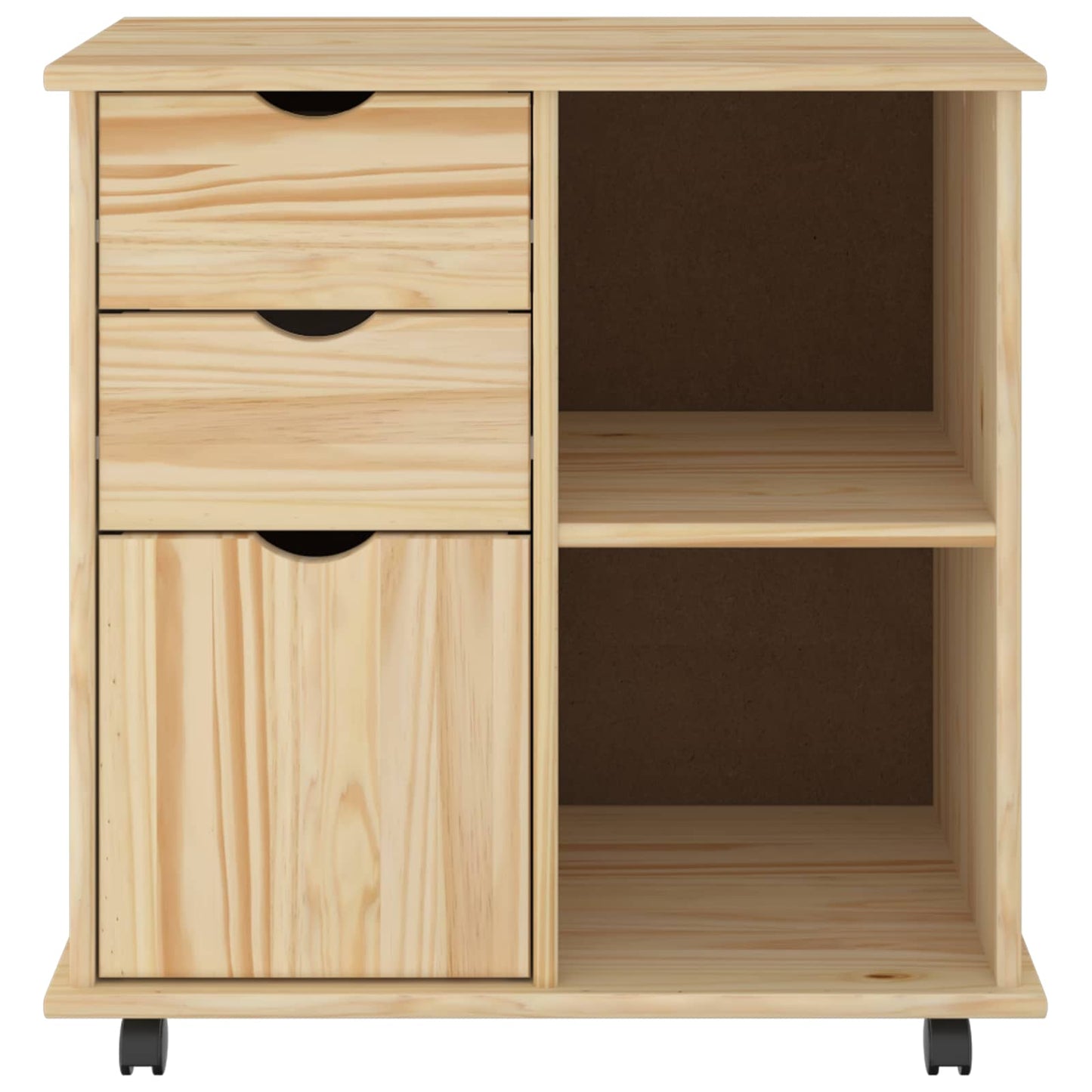 Rolling Kast Bruin 63,5 x 39 x 65,5 cm Massief Vurenhout is nu te koop bij PeponiXL, paradijselijk wonen!