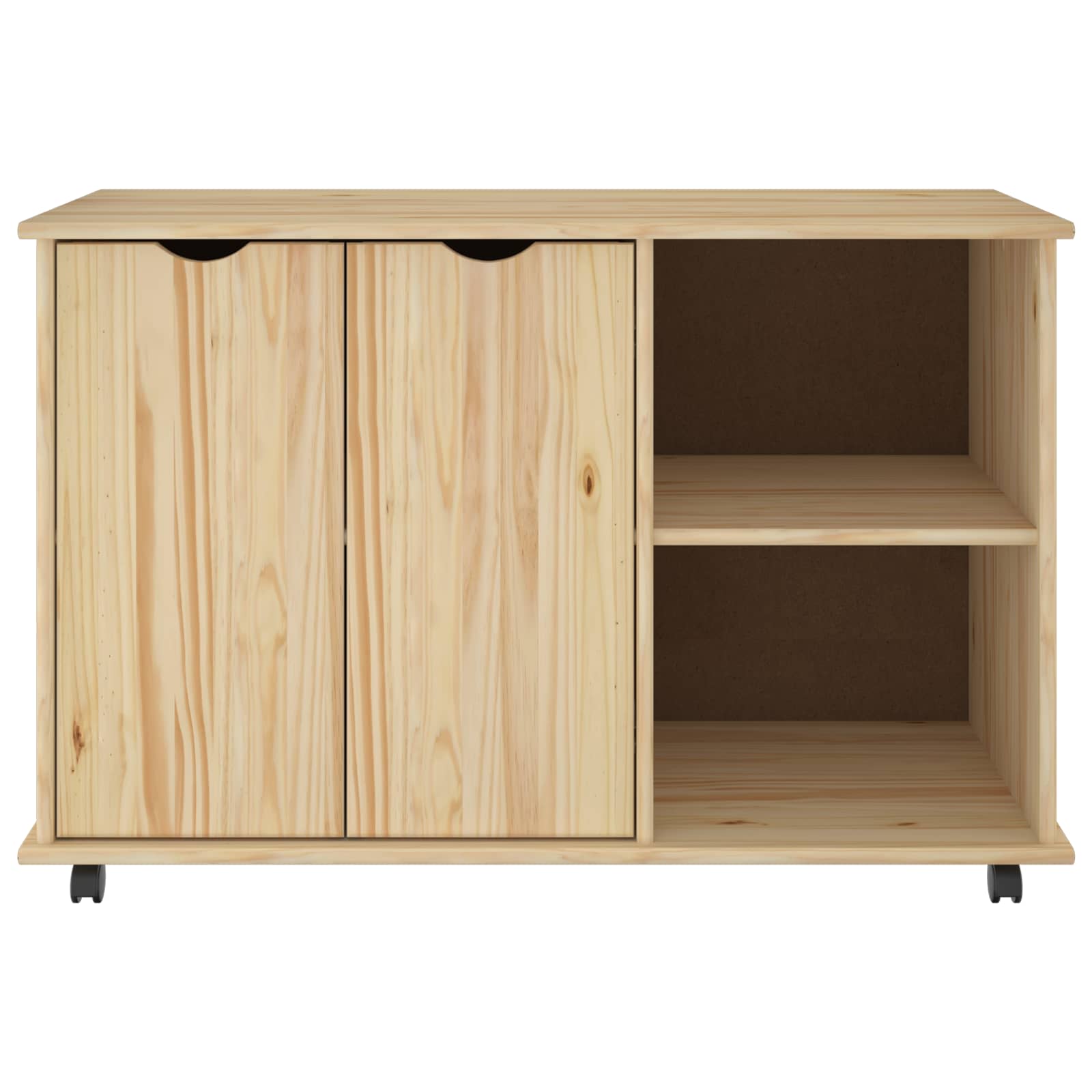 Rolling Kast Bruin 100 x 39 x 65,5 cm Massief Vurenhout is nu te koop bij PeponiXL, paradijselijk wonen!