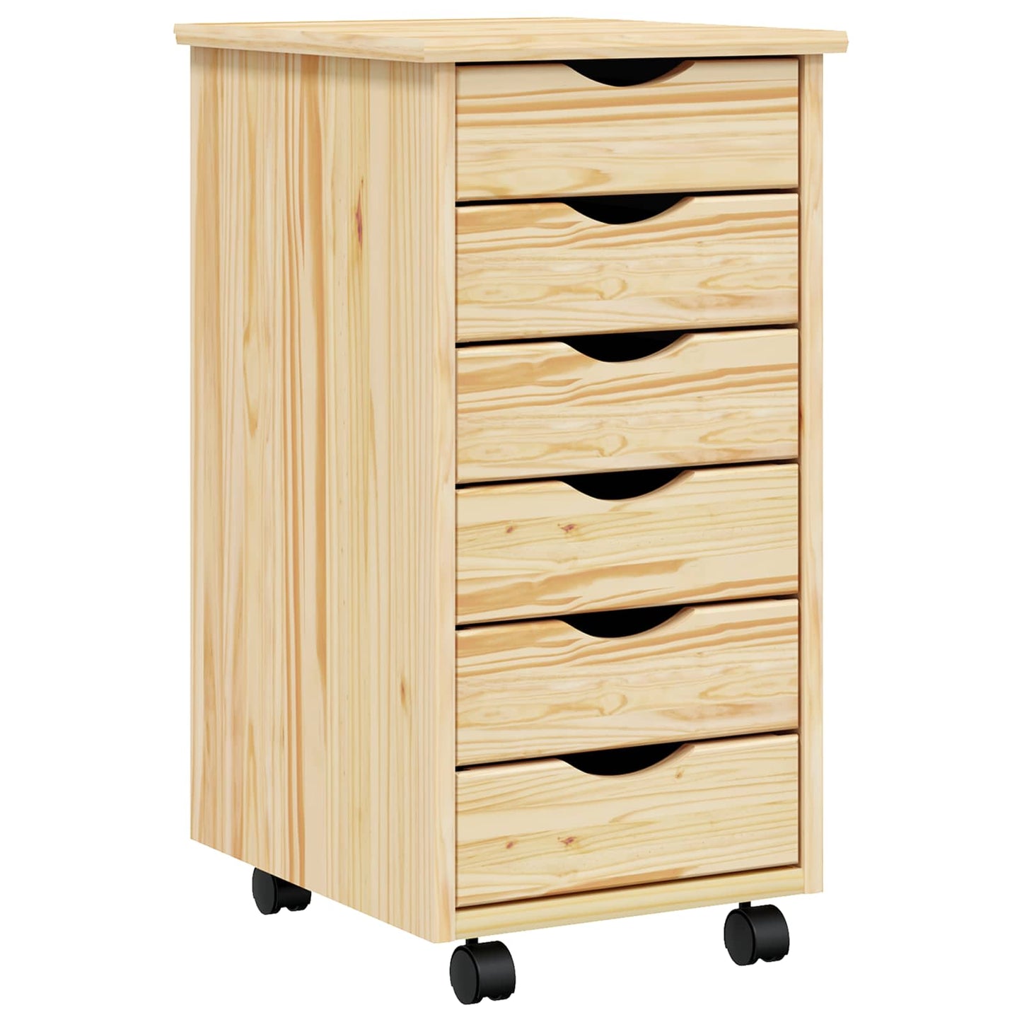 Rolling Cabinet met Laden MOSS Heldere Vernis 34 x 39 x 65,5 cm is nu te koop bij PeponiXL, paradijselijk wonen!