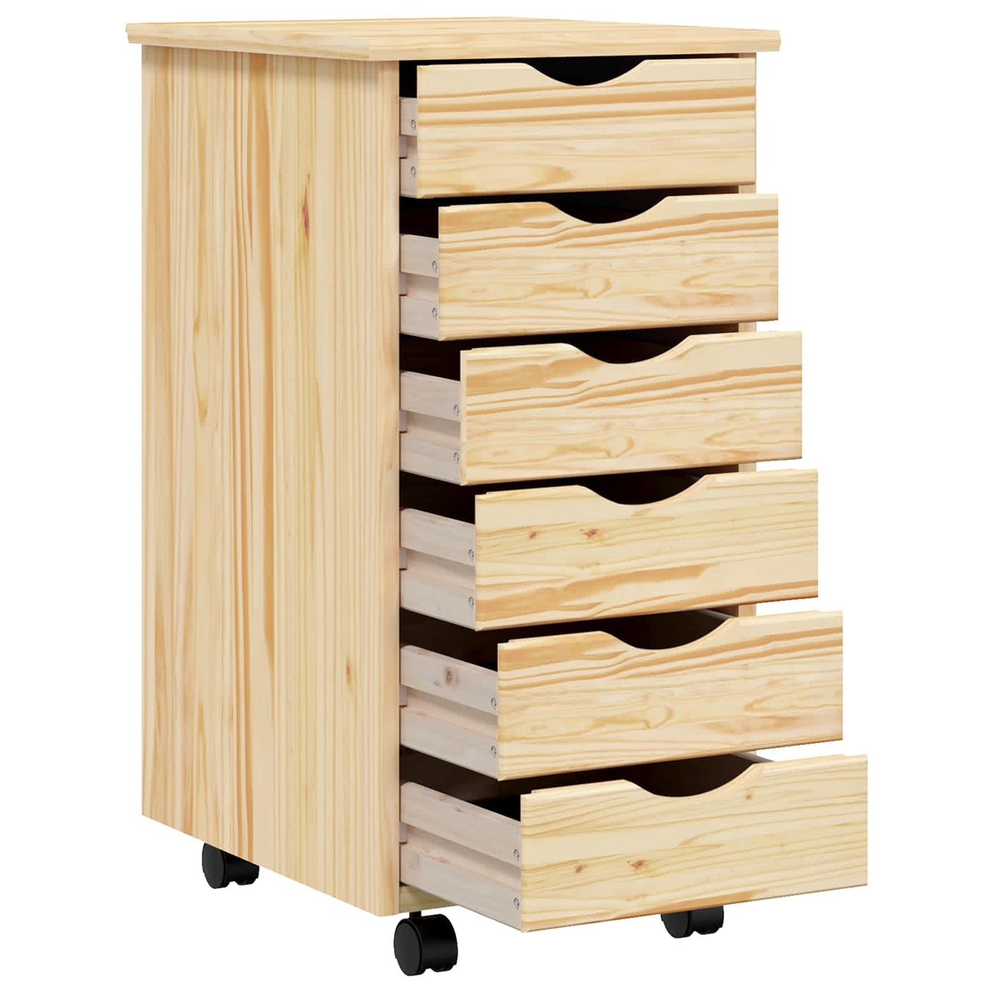 Rolling Cabinet met Laden MOSS Heldere Vernis 34 x 39 x 65,5 cm is nu te koop bij PeponiXL, paradijselijk wonen!