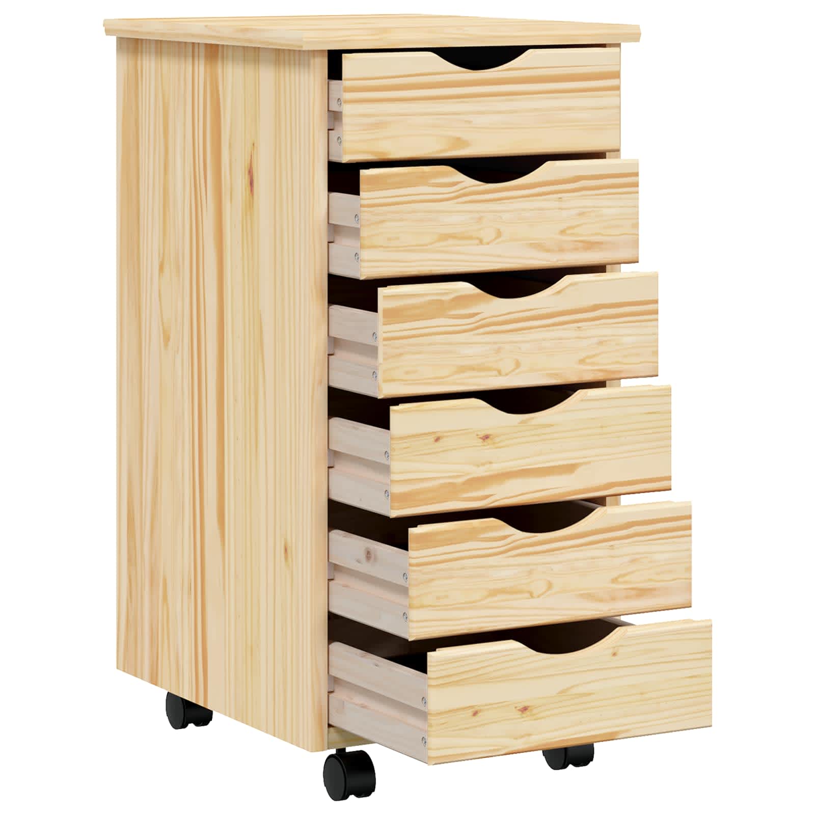 Rolling Cabinet met Laden MOSS Heldere Vernis 34 x 39 x 65,5 cm is nu te koop bij PeponiXL, paradijselijk wonen!