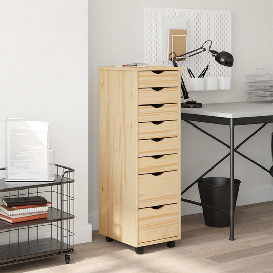 Rolling Cabinet met Laden MOSS Heldere Vernis 34 x 39 x 103 cm is nu te koop bij PeponiXL, paradijselijk wonen!