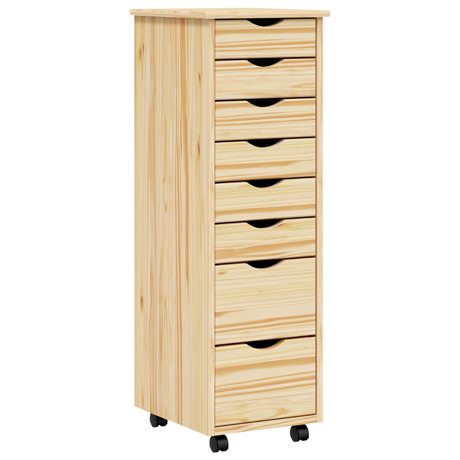 Rolling Cabinet met Laden MOSS Heldere Vernis 34 x 39 x 103 cm is nu te koop bij PeponiXL, paradijselijk wonen!