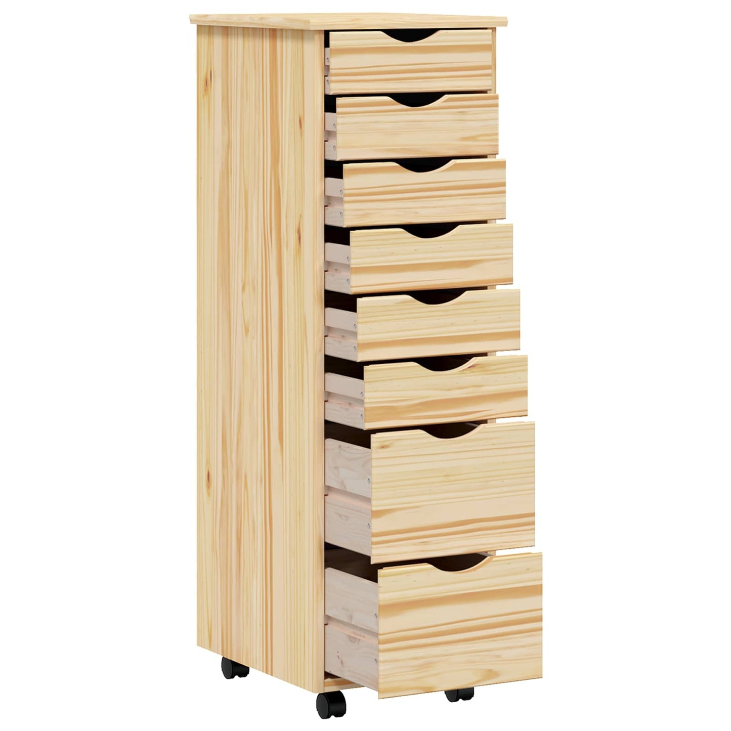 Rolling Cabinet met Laden MOSS Heldere Vernis 34 x 39 x 103 cm is nu te koop bij PeponiXL, paradijselijk wonen!