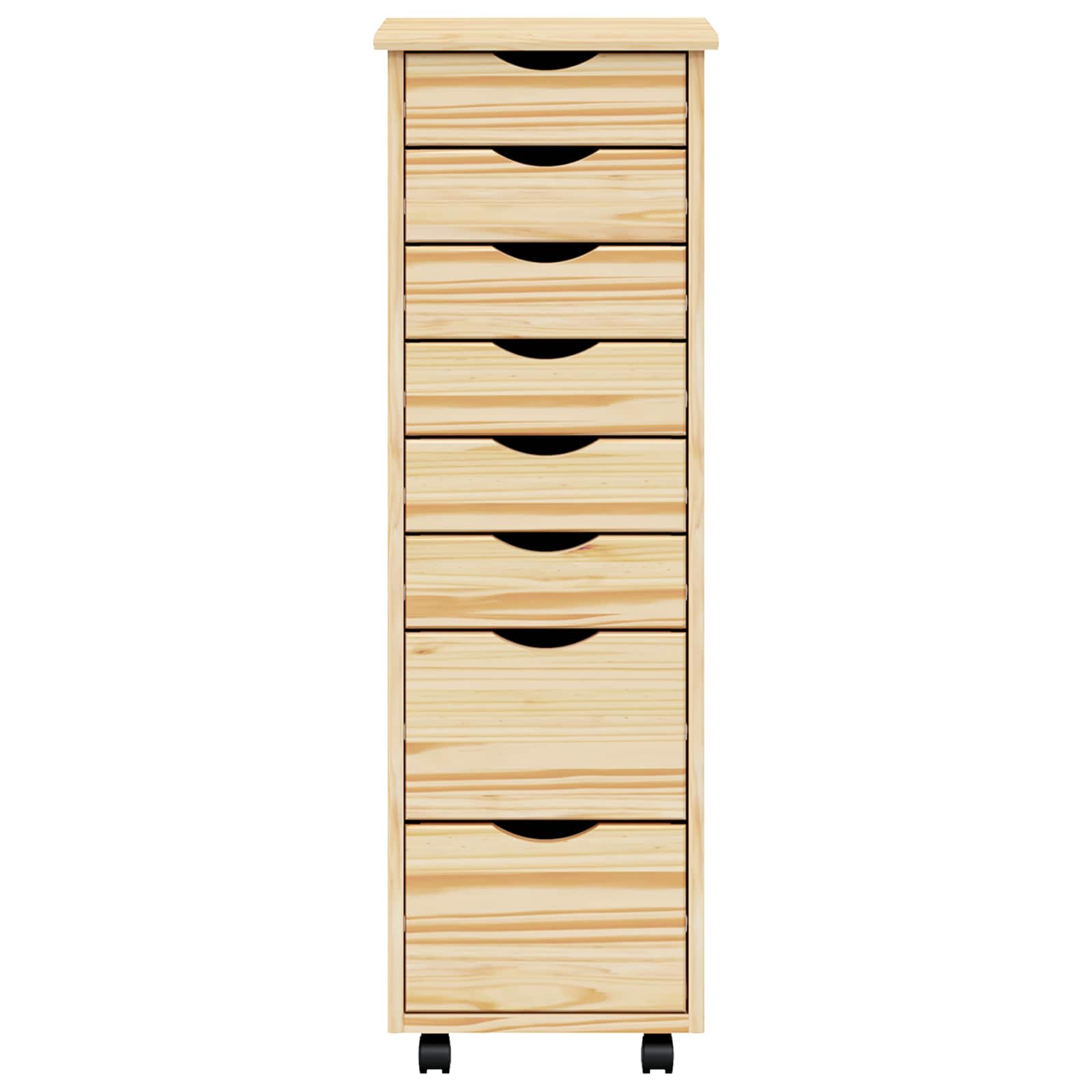 Rolling Cabinet met Laden MOSS Heldere Vernis 34 x 39 x 103 cm is nu te koop bij PeponiXL, paradijselijk wonen!