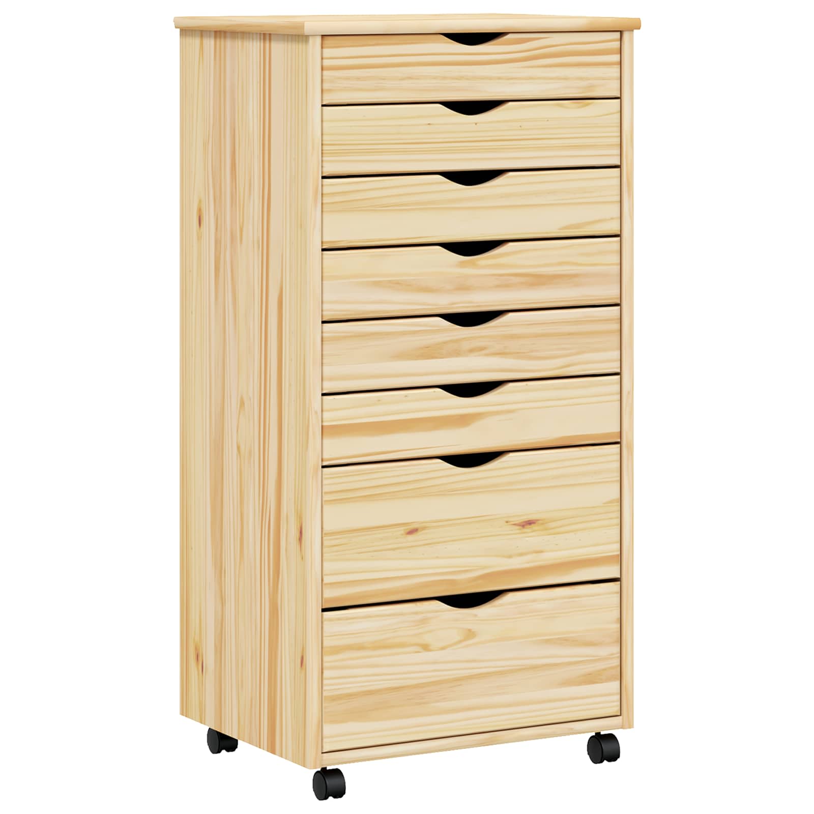 Rolling Cabinet met Laden MOSS Heldere Vernis 53 x 39 x 103 cm is nu te koop bij PeponiXL, paradijselijk wonen!
