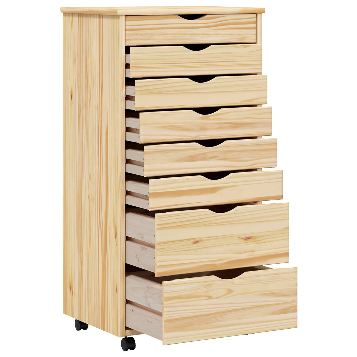Rolling Cabinet met Laden MOSS Heldere Vernis 53 x 39 x 103 cm is nu te koop bij PeponiXL, paradijselijk wonen!