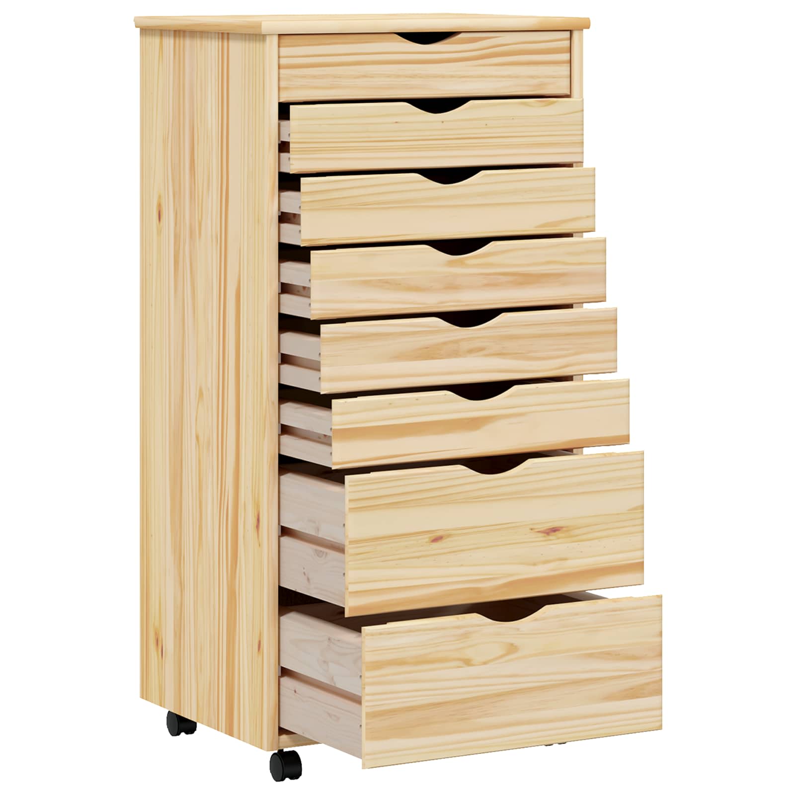 Rolling Cabinet met Laden MOSS Heldere Vernis 53 x 39 x 103 cm is nu te koop bij PeponiXL, paradijselijk wonen!