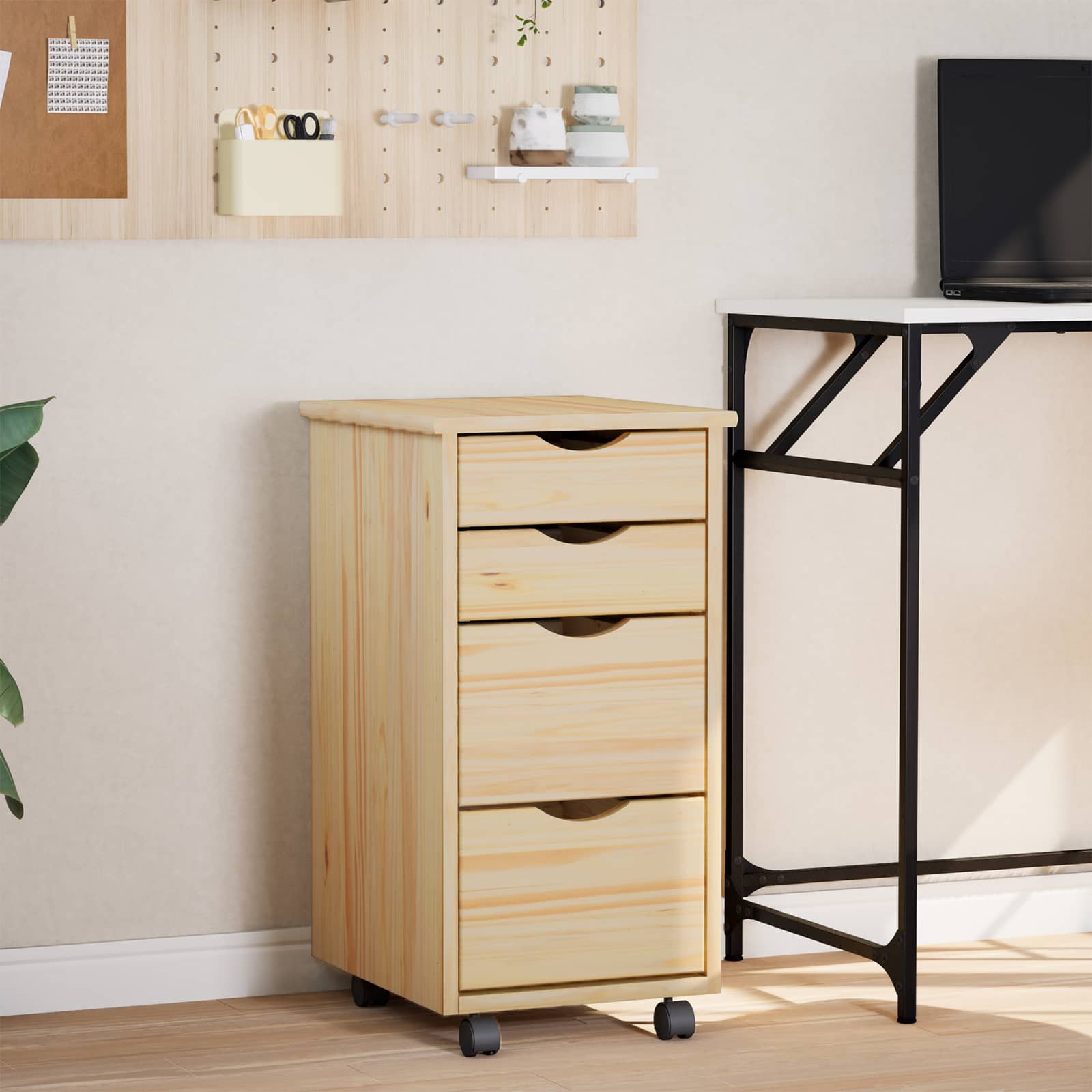 Rolkast met Bureau MOSS Heldere Vernis 34 x 39 x 65,5 cm is nu te koop bij PeponiXL, paradijselijk wonen!