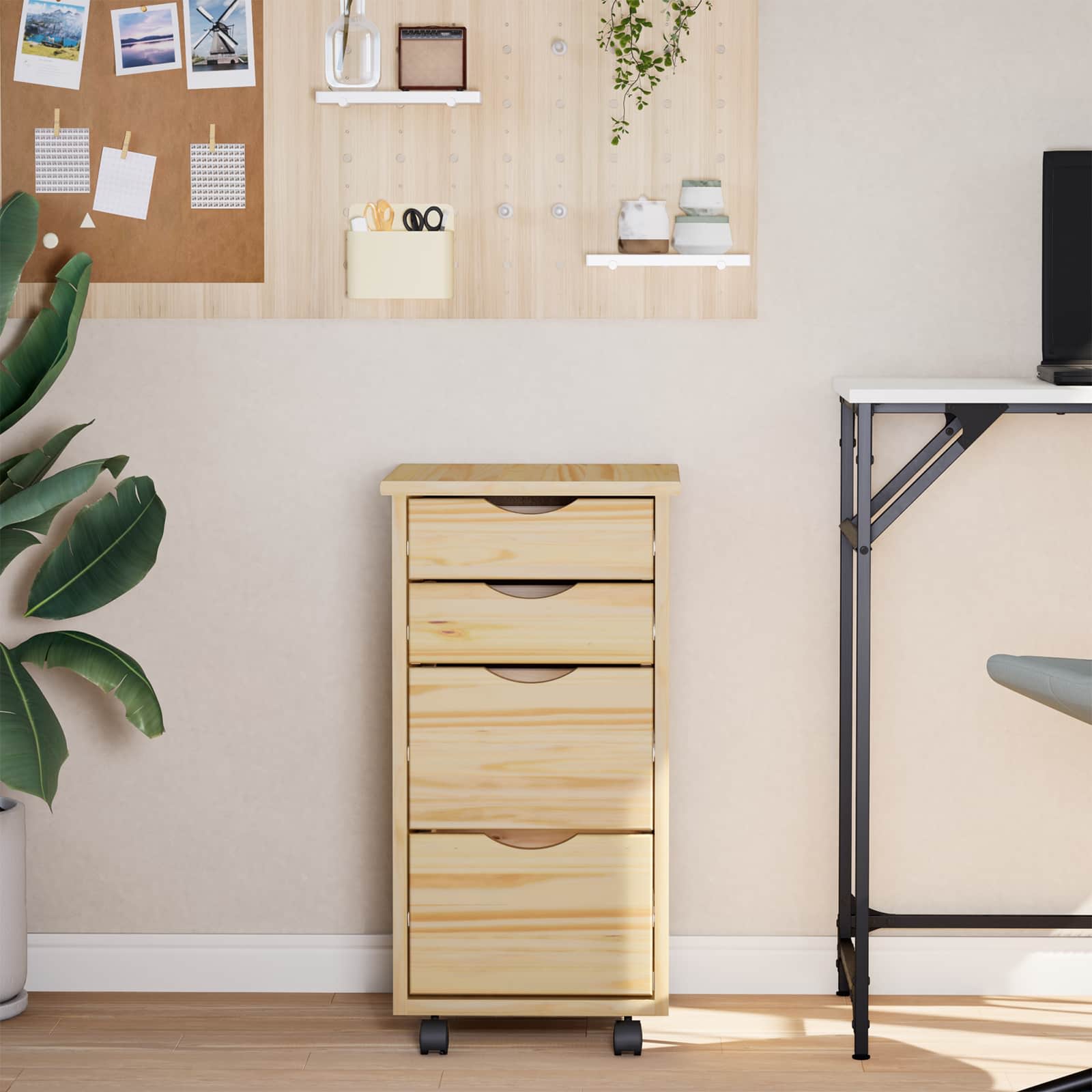 Rolkast met Bureau MOSS Heldere Vernis 34 x 39 x 65,5 cm is nu te koop bij PeponiXL, paradijselijk wonen!
