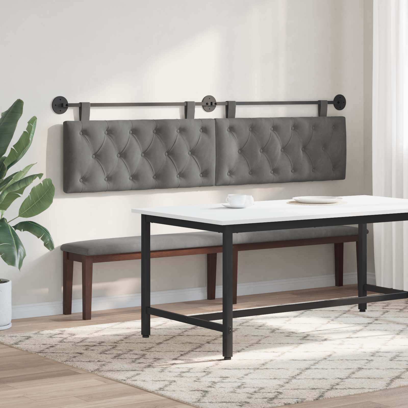 Hangend hoofdbord Donkergrijs Fluweel is nu te koop bij PeponiXL, paradijselijk wonen!