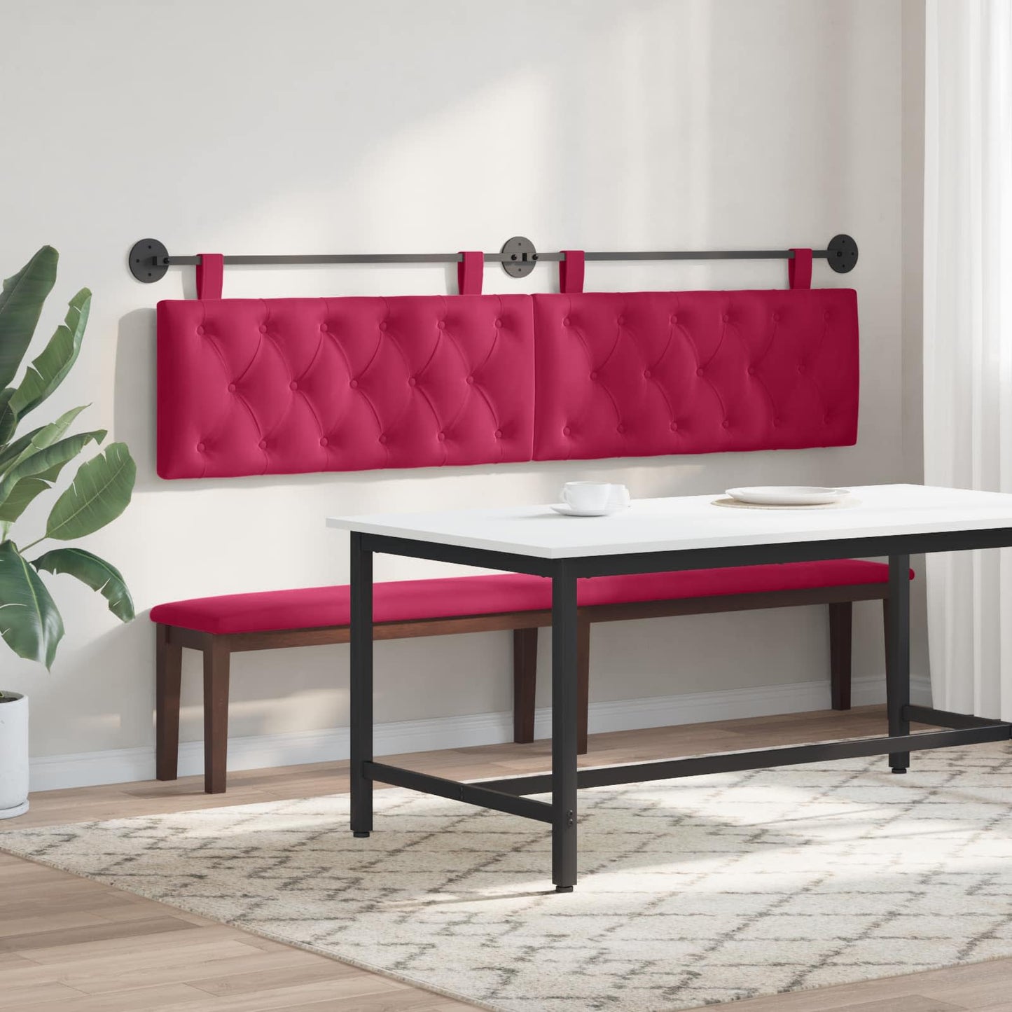 Hangend hoofdbord Wijnrood Fluweel is nu te koop bij PeponiXL, paradijselijk wonen!
